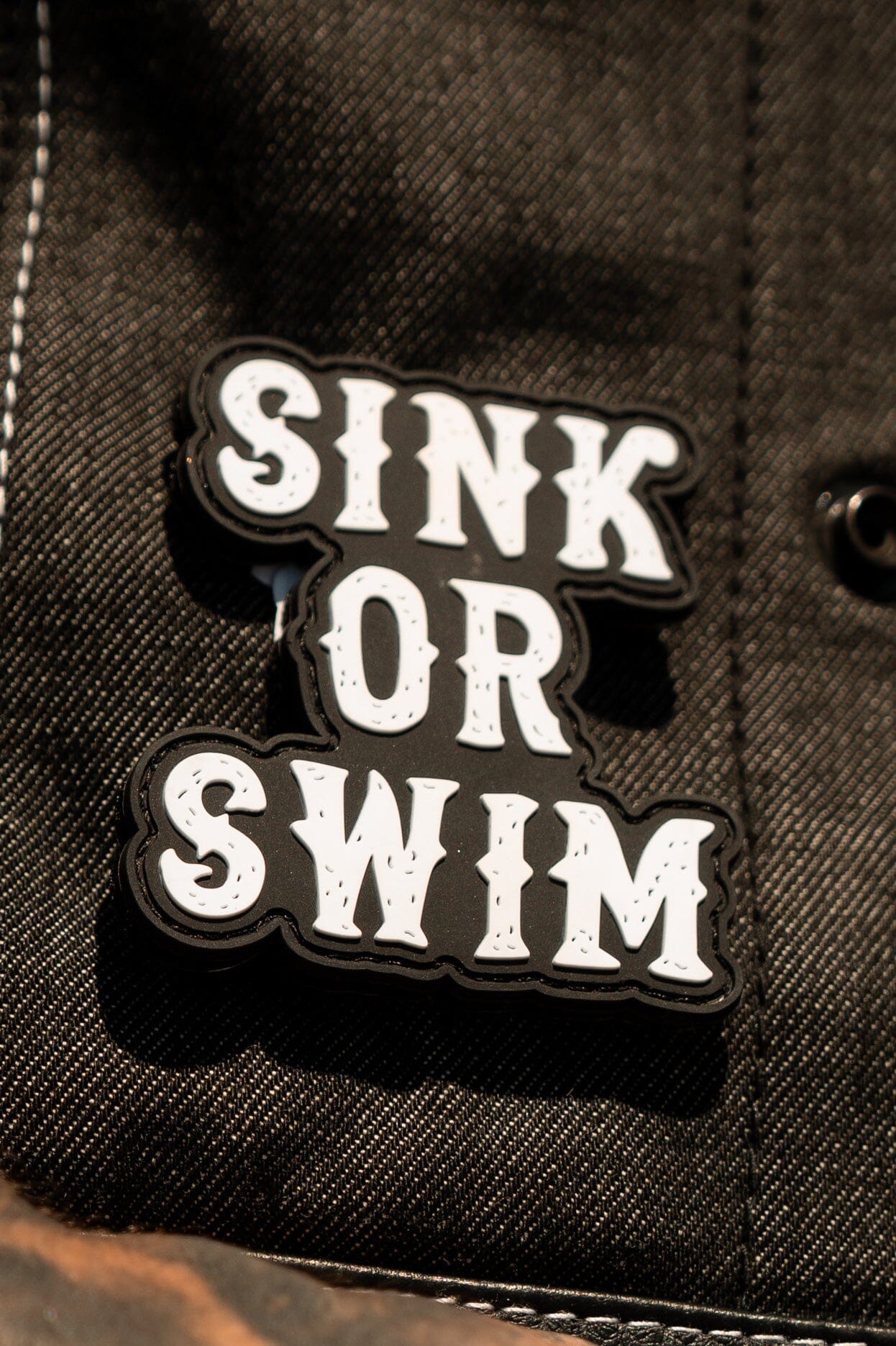Sink or Swim B/W PVC Patch