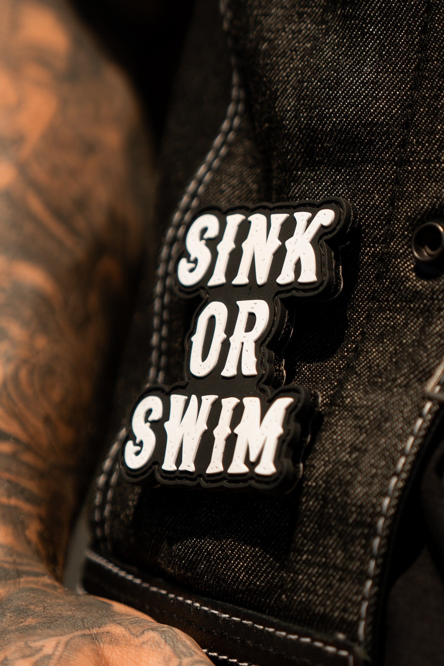 Sink or Swim B/W PVC Patch