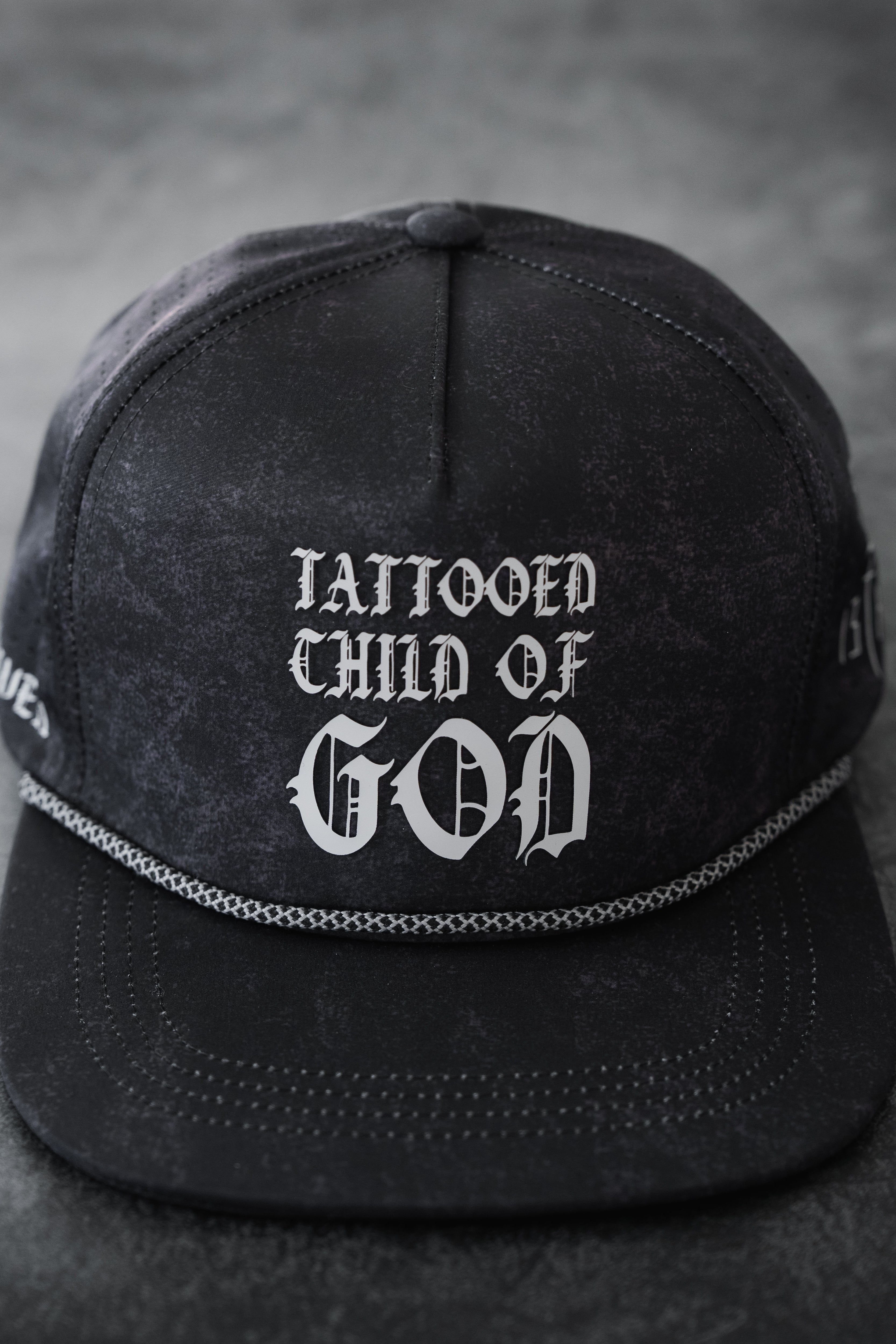 Tattooed Child of God Mineral Wash PVC Snapback