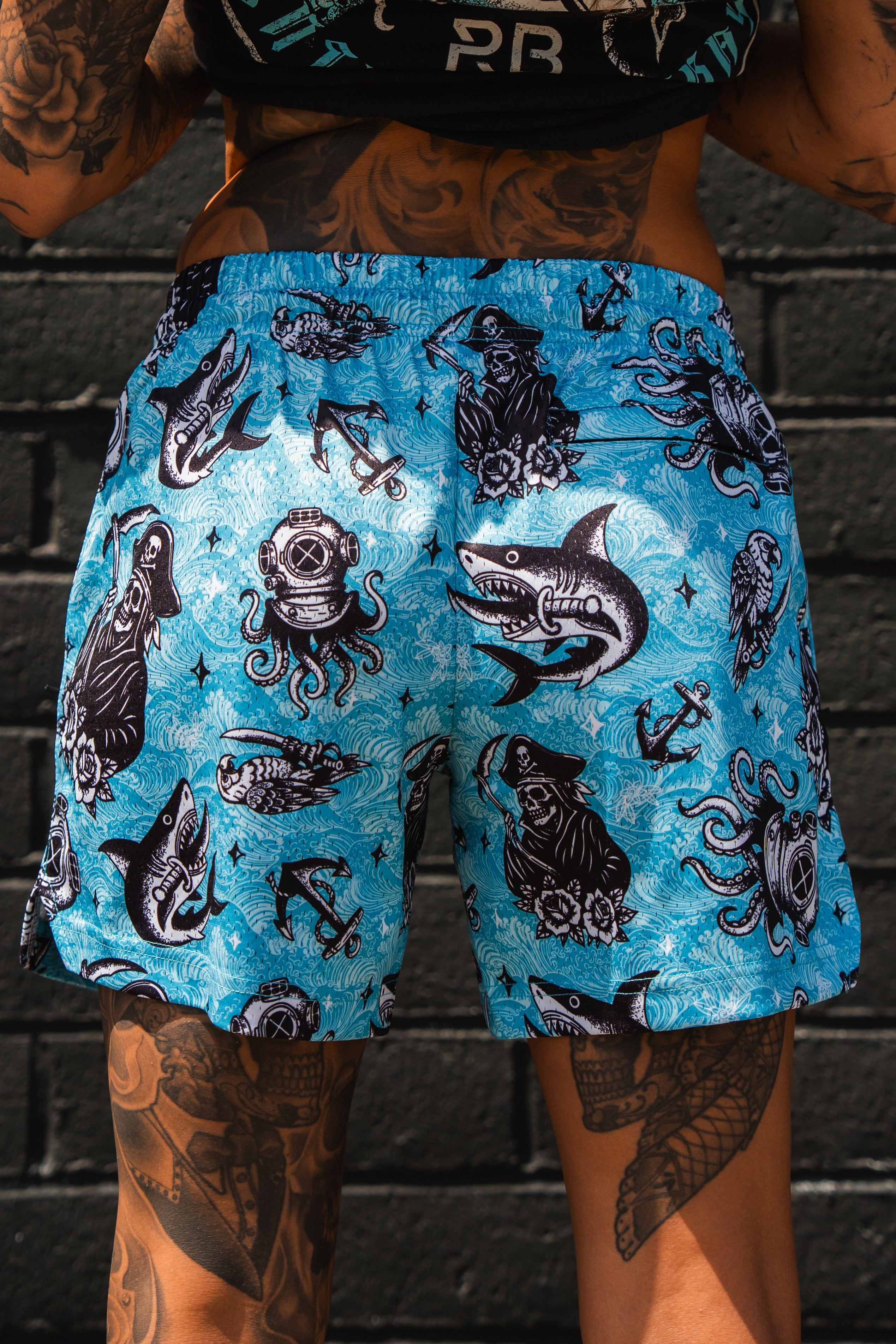 Premium Mesh Shorts | 5.5"- The Sea Swallows the Weak
