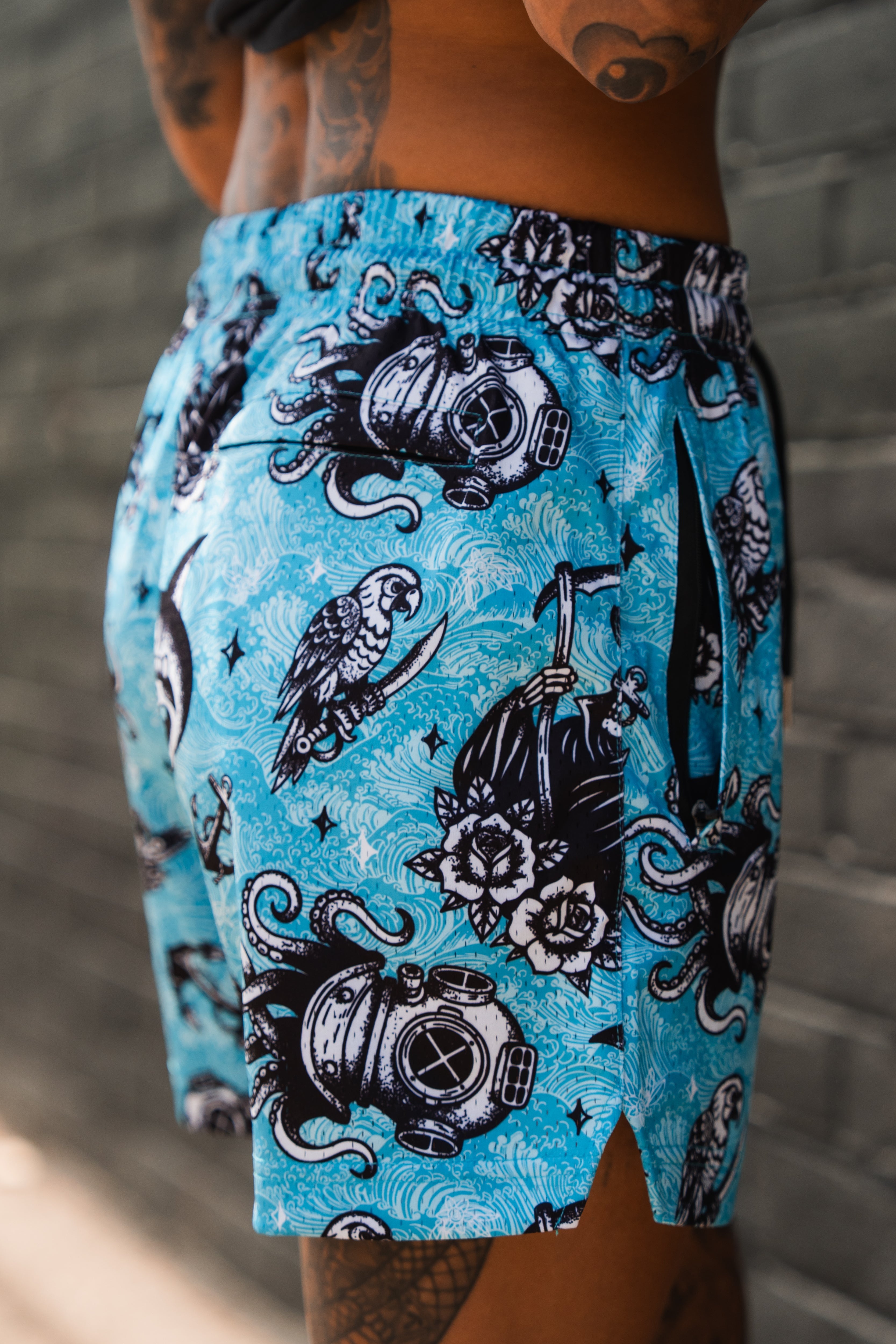 Premium Mesh Shorts | 5.5"- The Sea Swallows the Weak