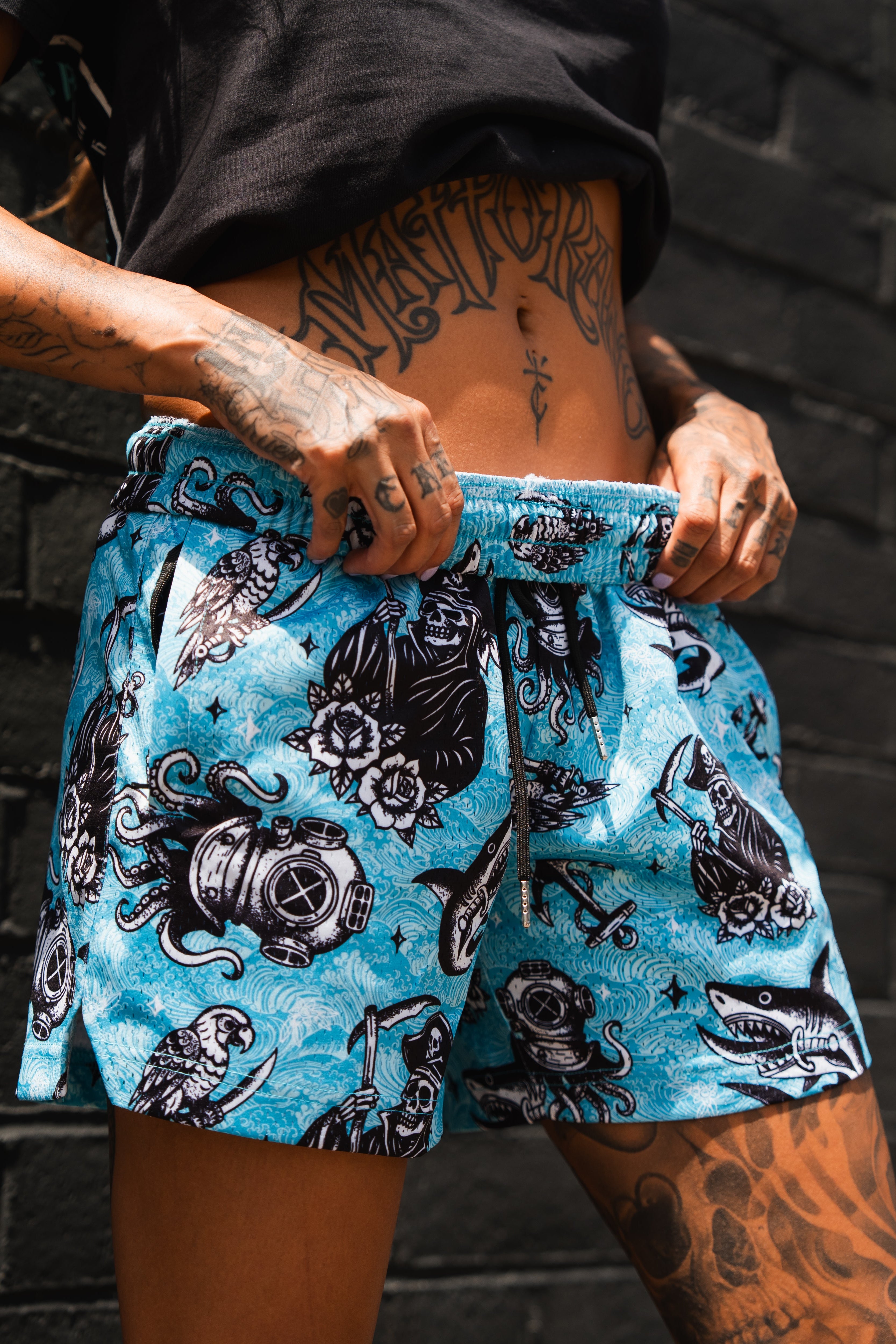 Premium Mesh Shorts | 5.5"- The Sea Swallows the Weak