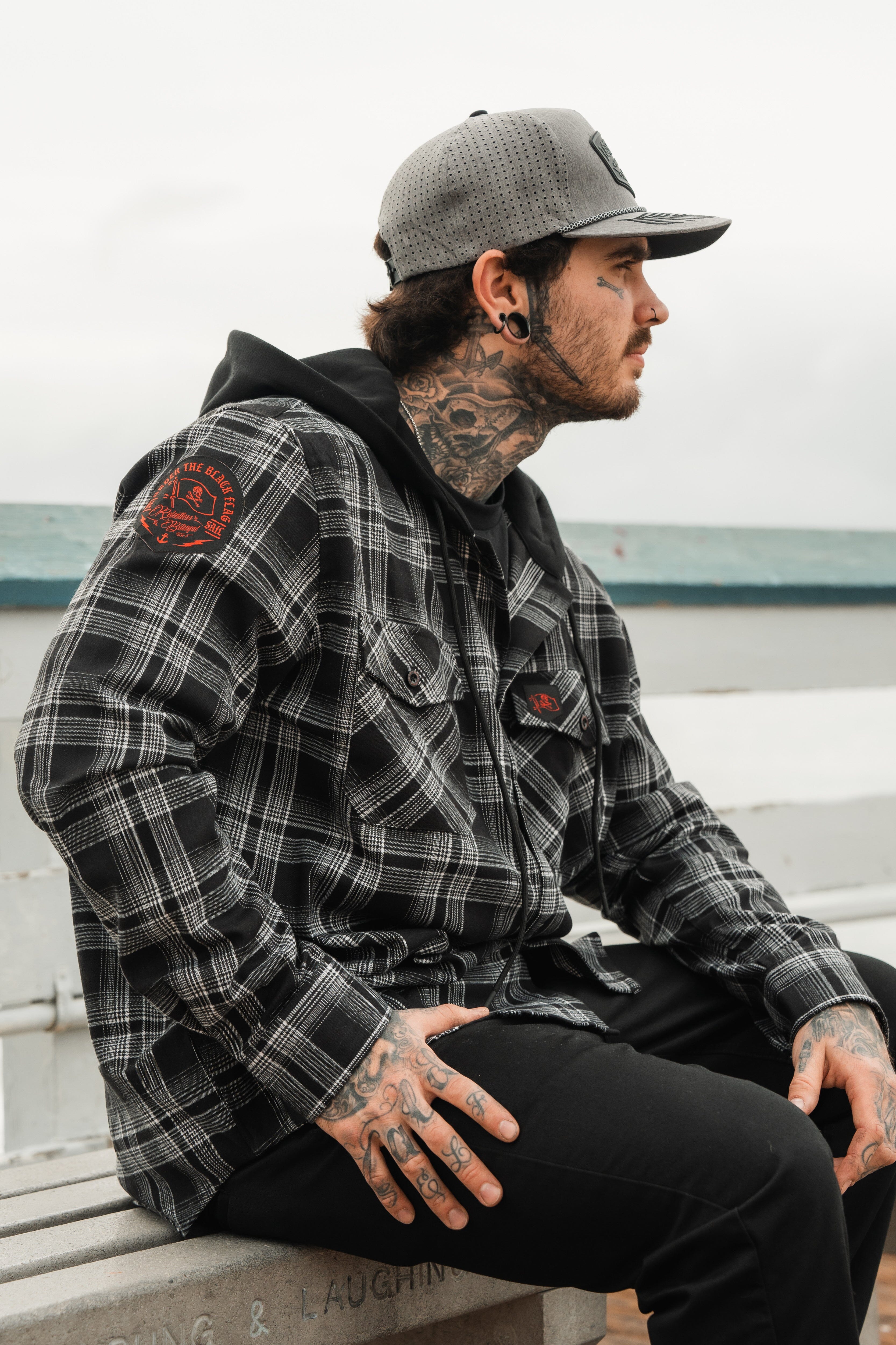 Black Flag Premium Hooded Flannel