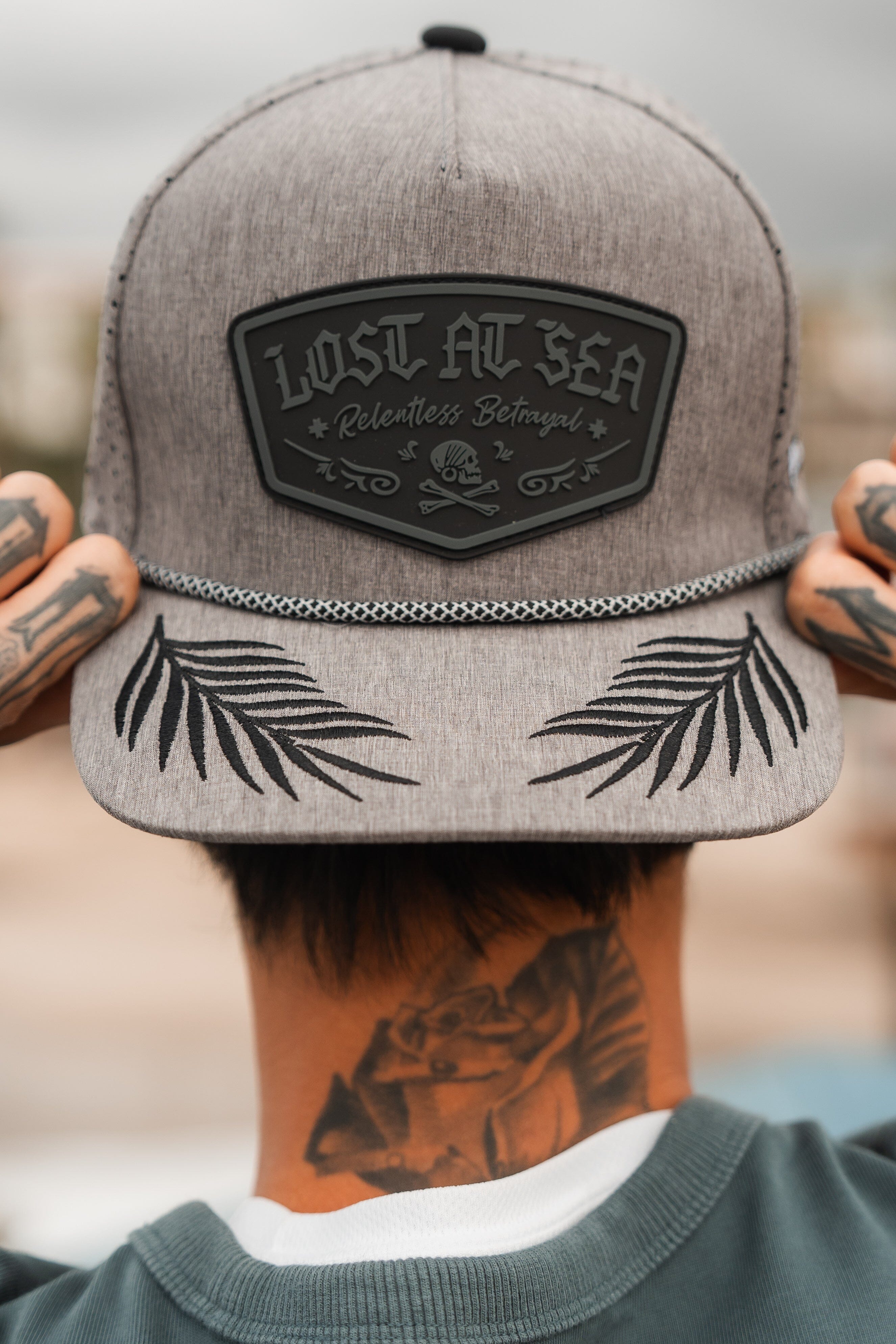 Lost At Sea Gunmetal PVC Snapback