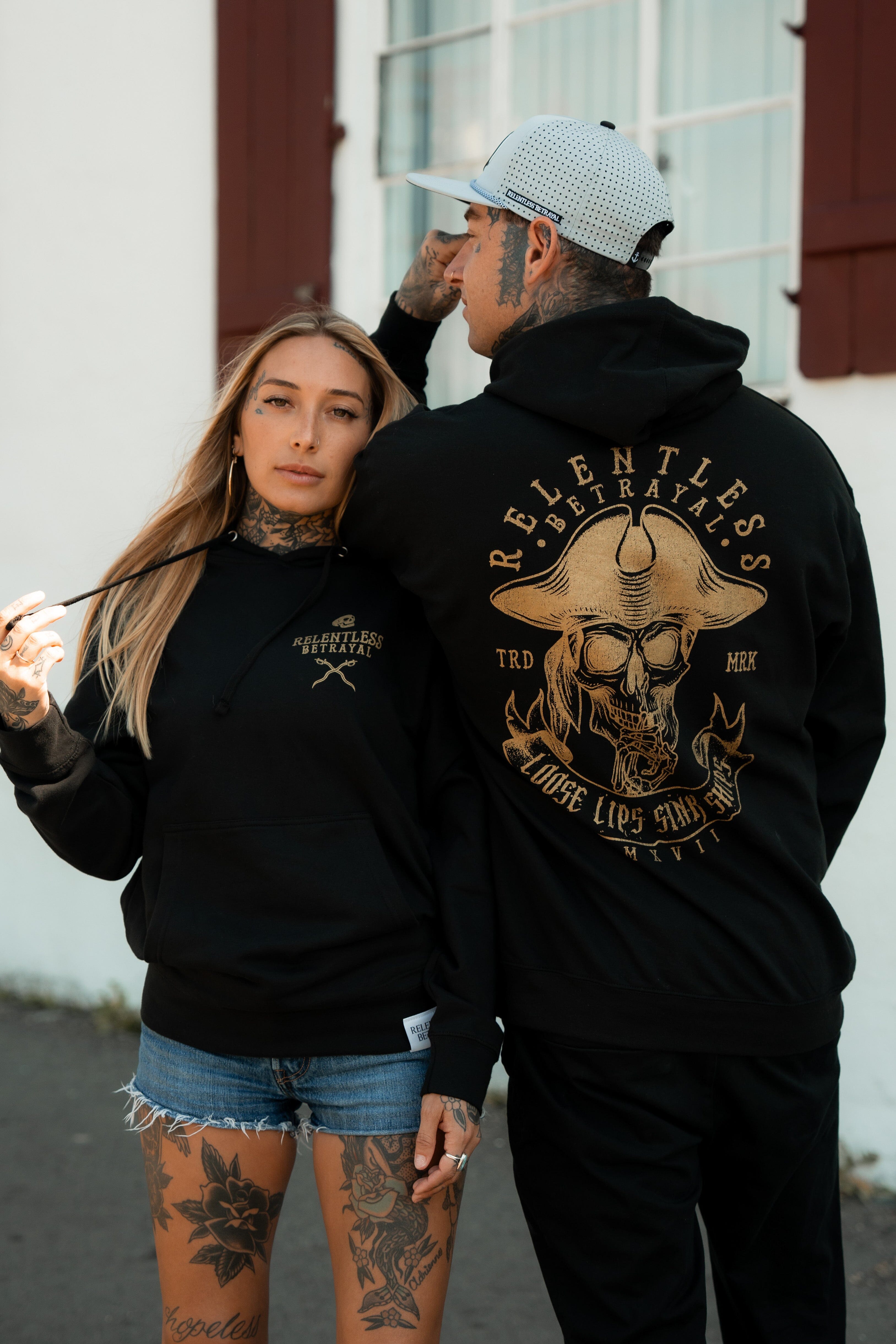 Loose Lips Sink Ships Gold Foil Hoodie