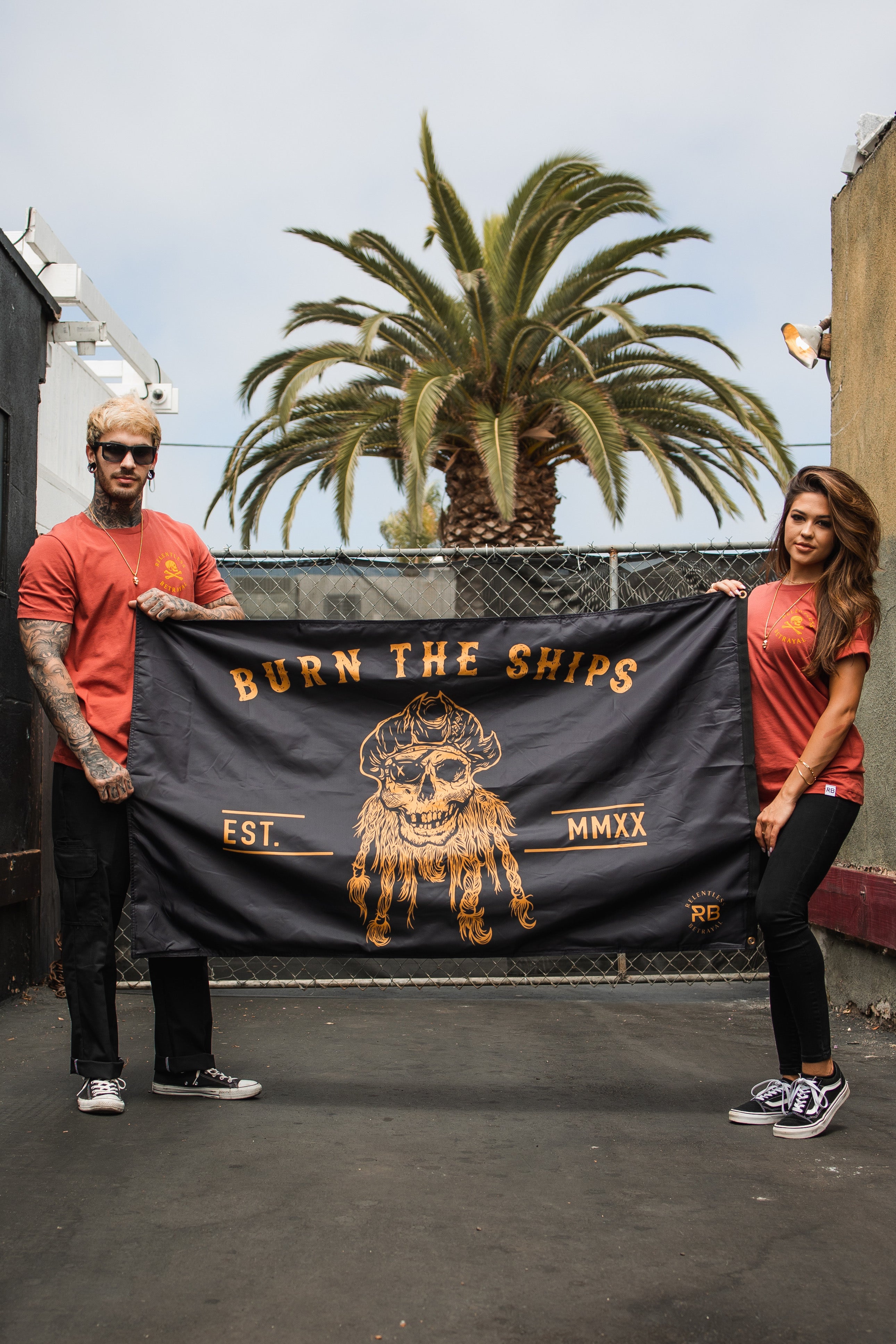 Burn The Ships BLACKOUT Double-sided Flag