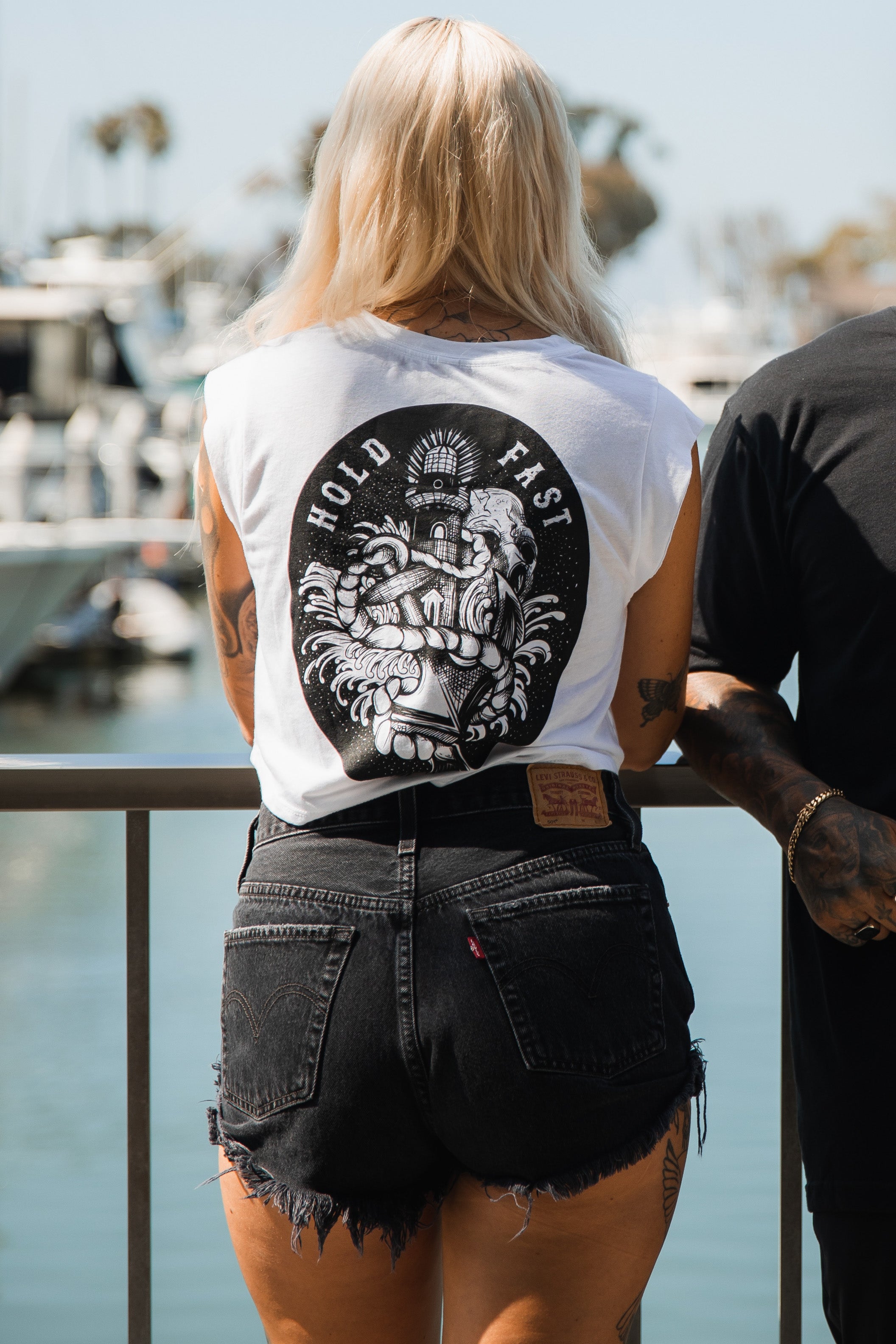 Hold Fast Women's White Crop Tank