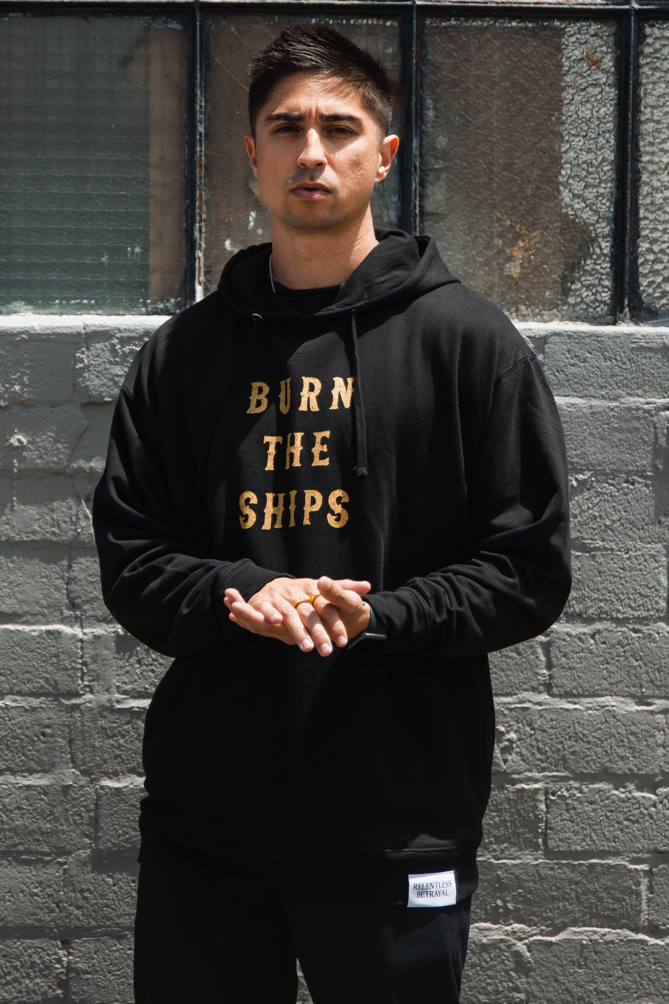 Burn The Ships Gold Foil Hoodie