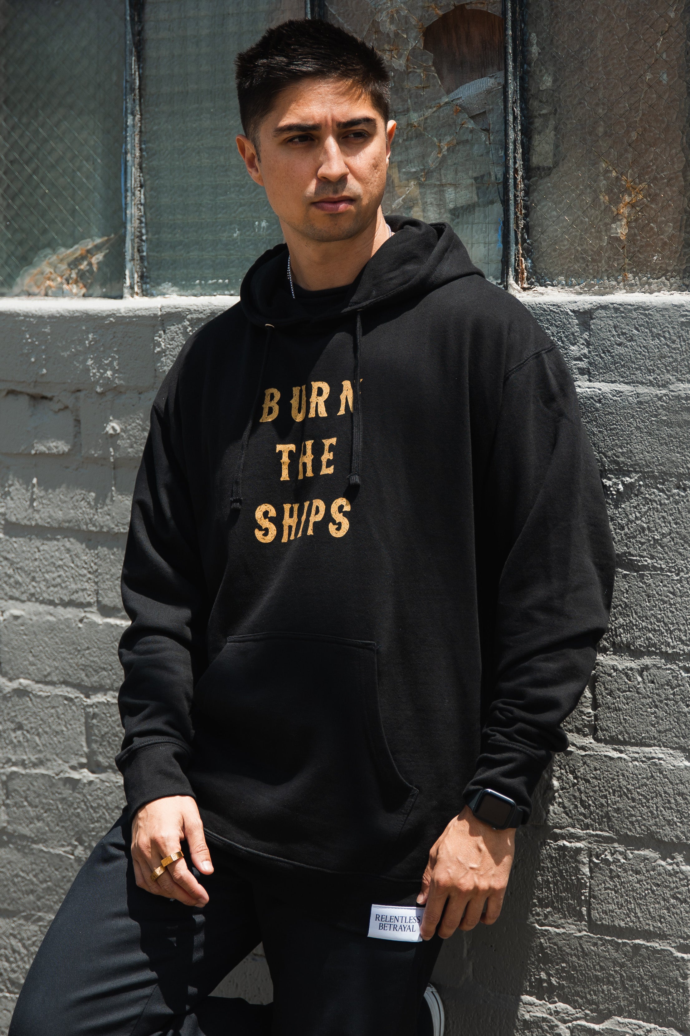 Burn The Ships Gold Foil Hoodie
