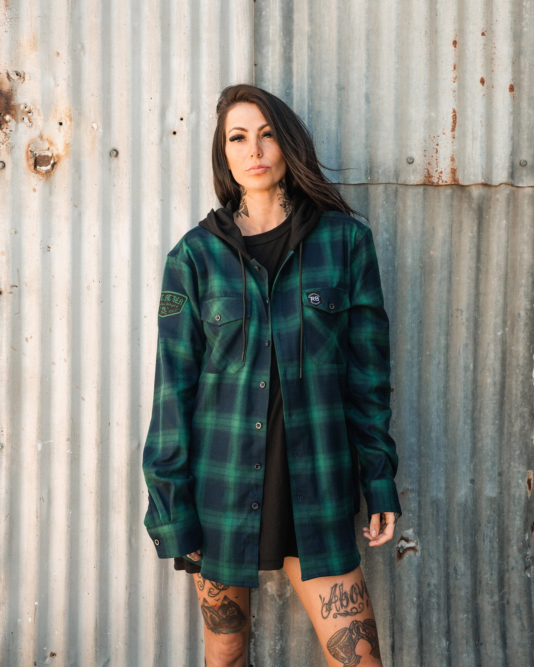 Lost At Sea Premium Hooded Flannel