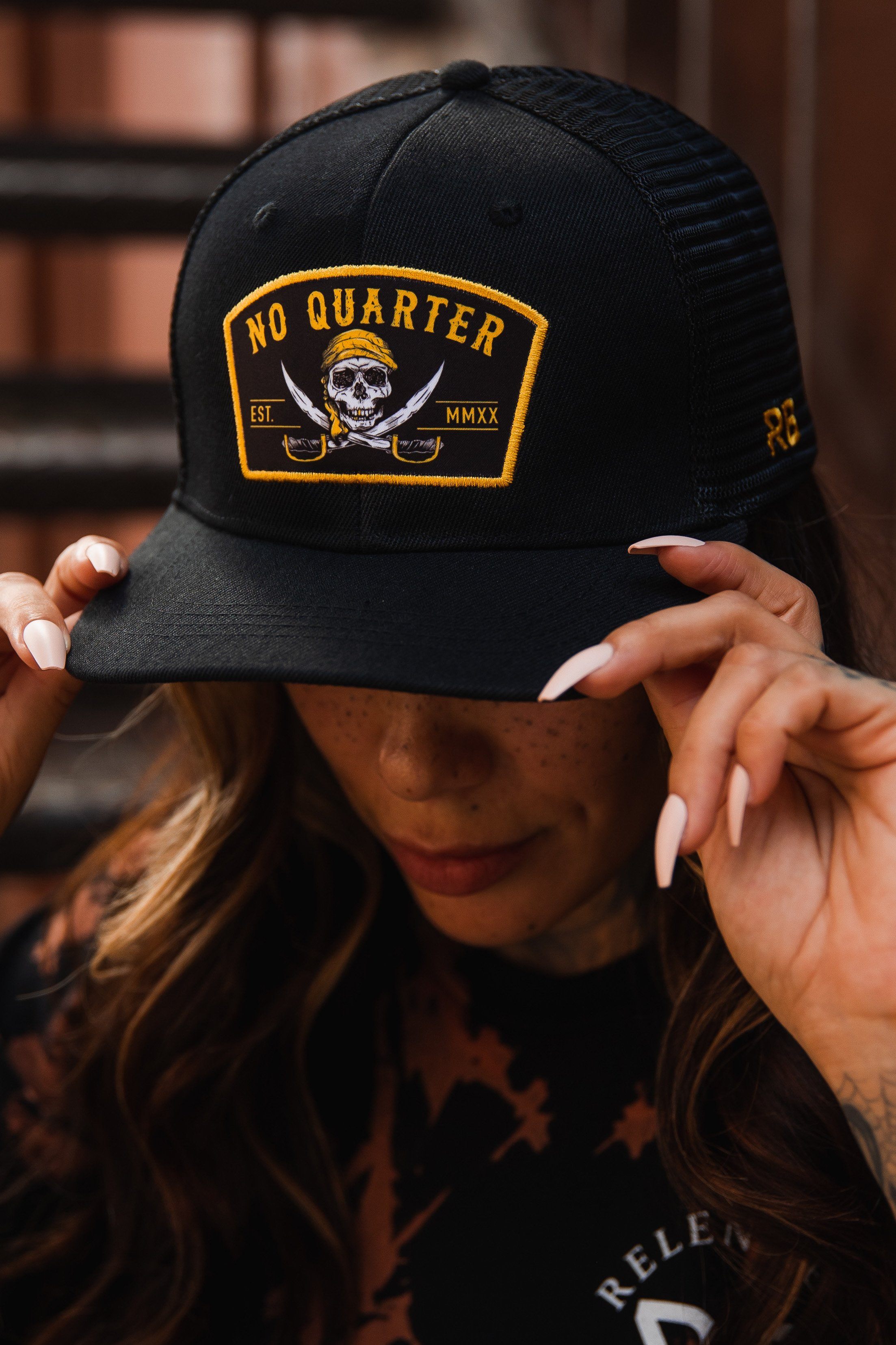 No Quarter Black "Trucker" Snapback