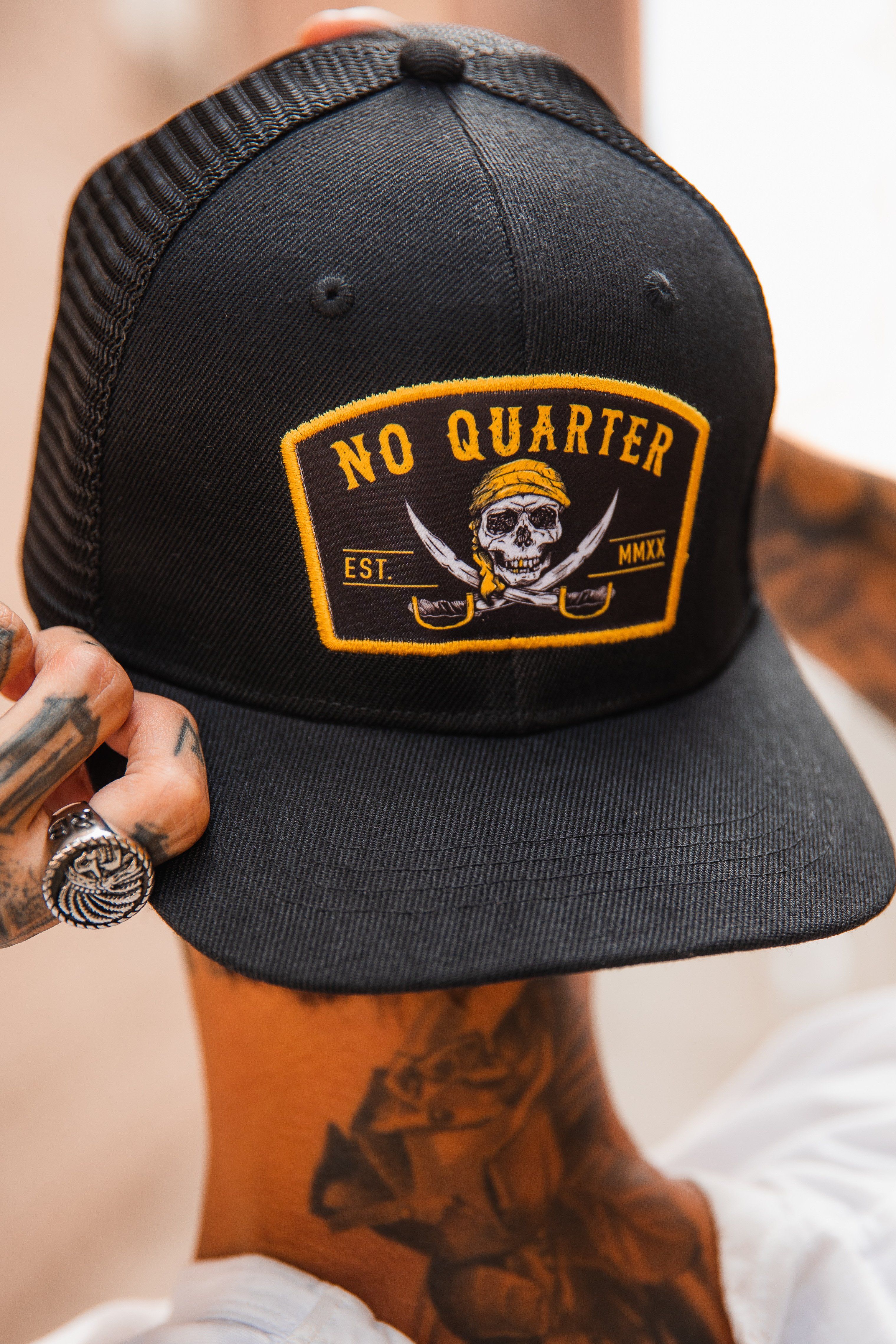 No Quarter Black "Trucker" Snapback