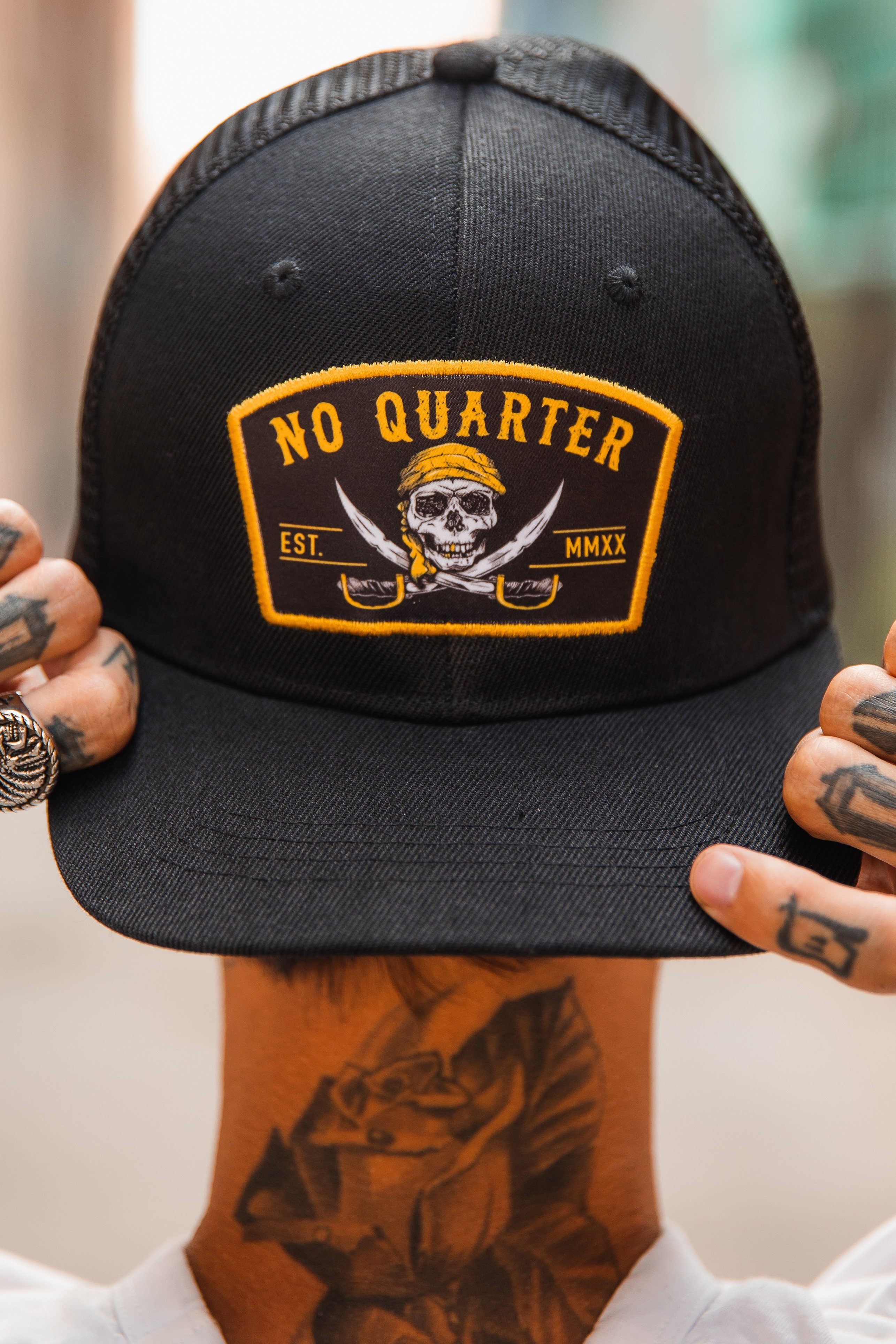 No Quarter Black "Trucker" Snapback