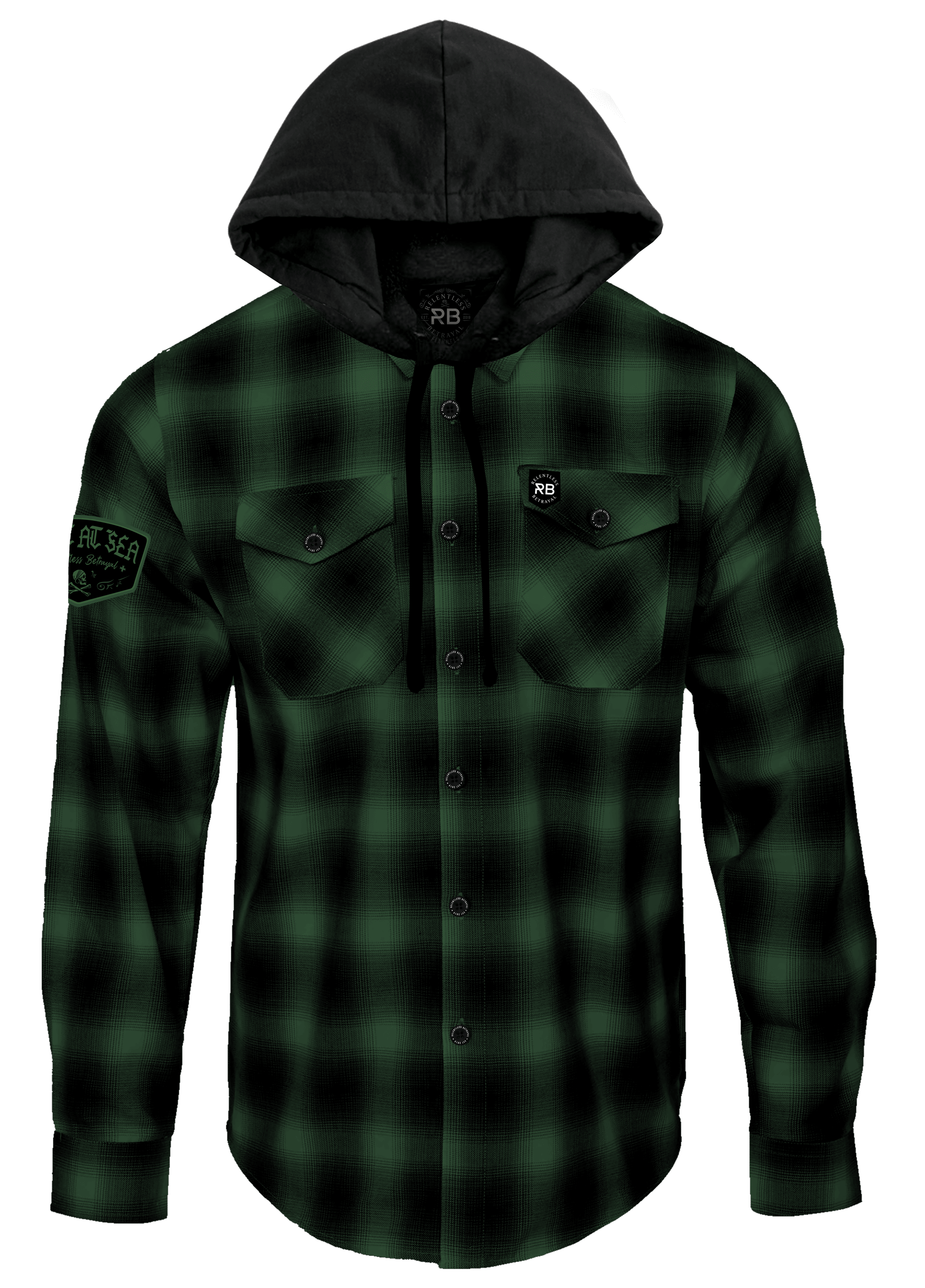 Lost At Sea Premium Hooded Flannel