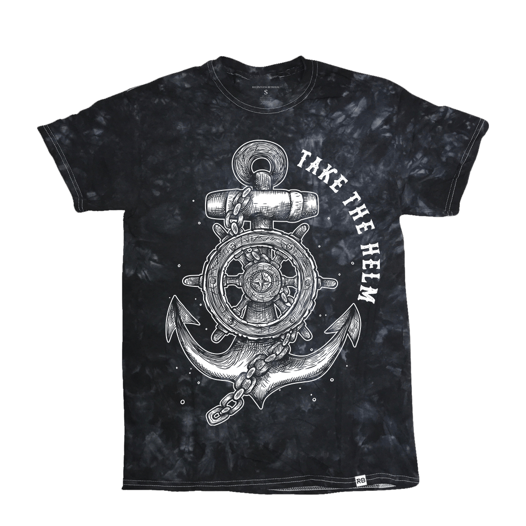 Take The Helm Black Tie Dye T-Shirt