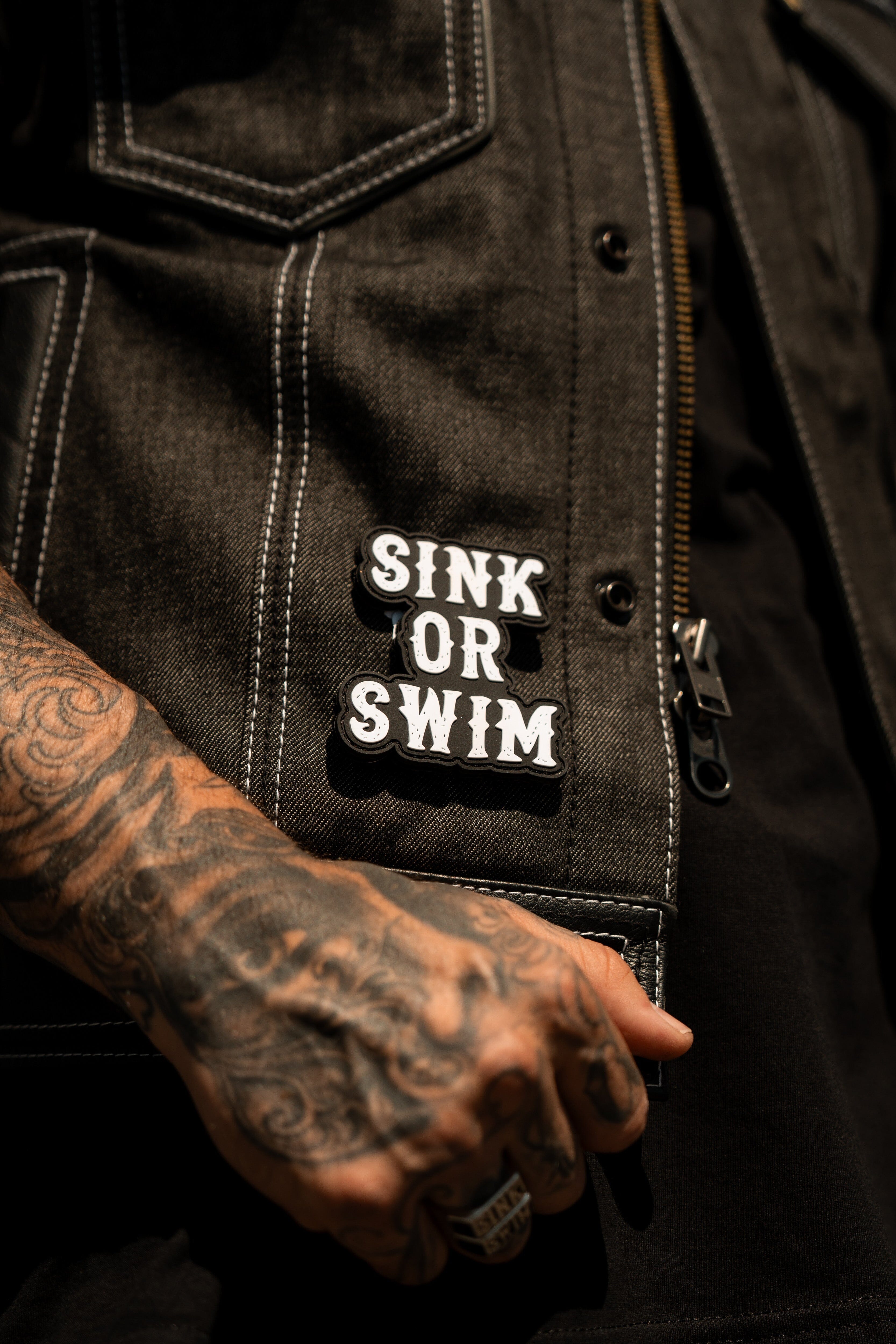 Sink or Swim B/W PVC Patch