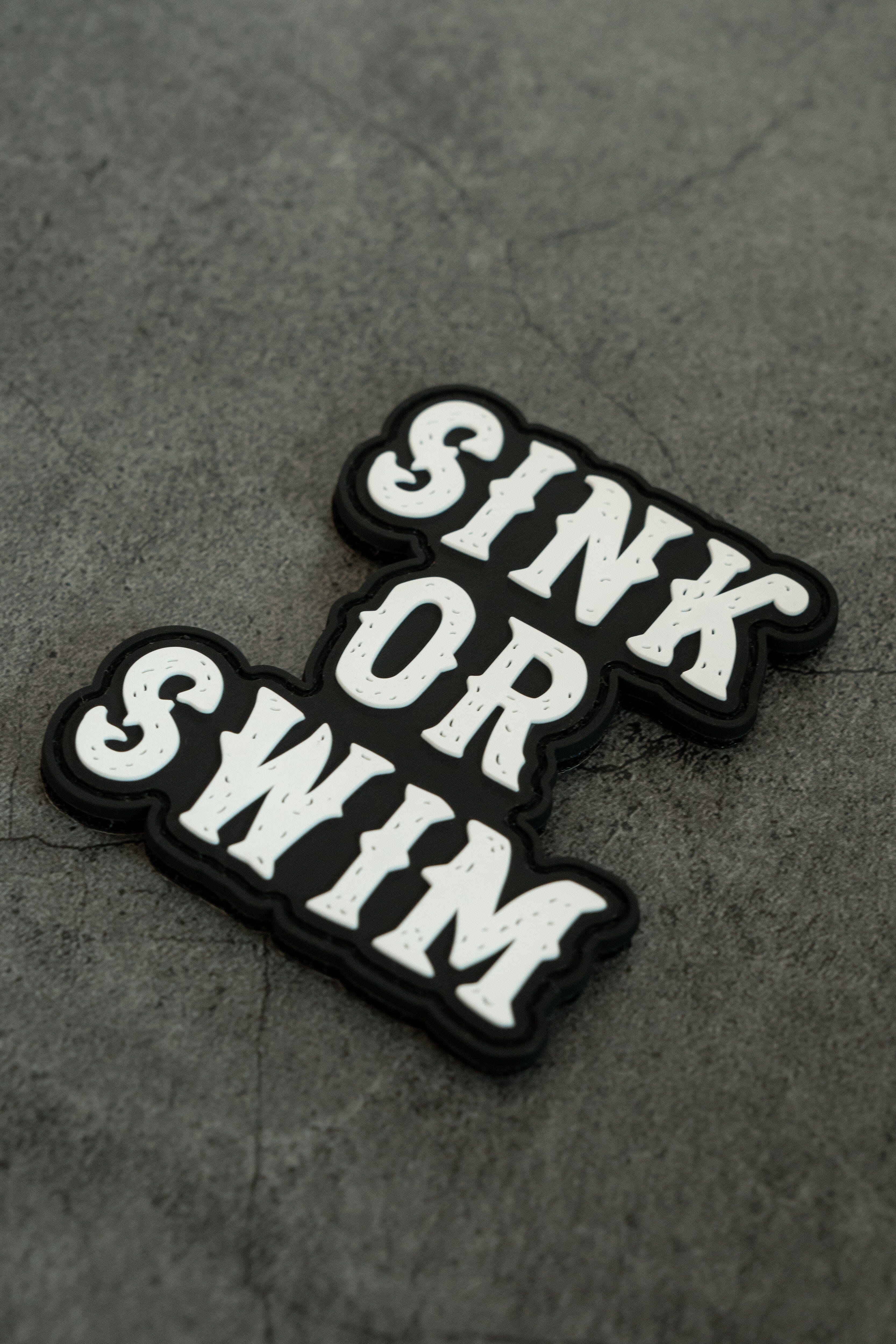 Sink or Swim B/W PVC Patch
