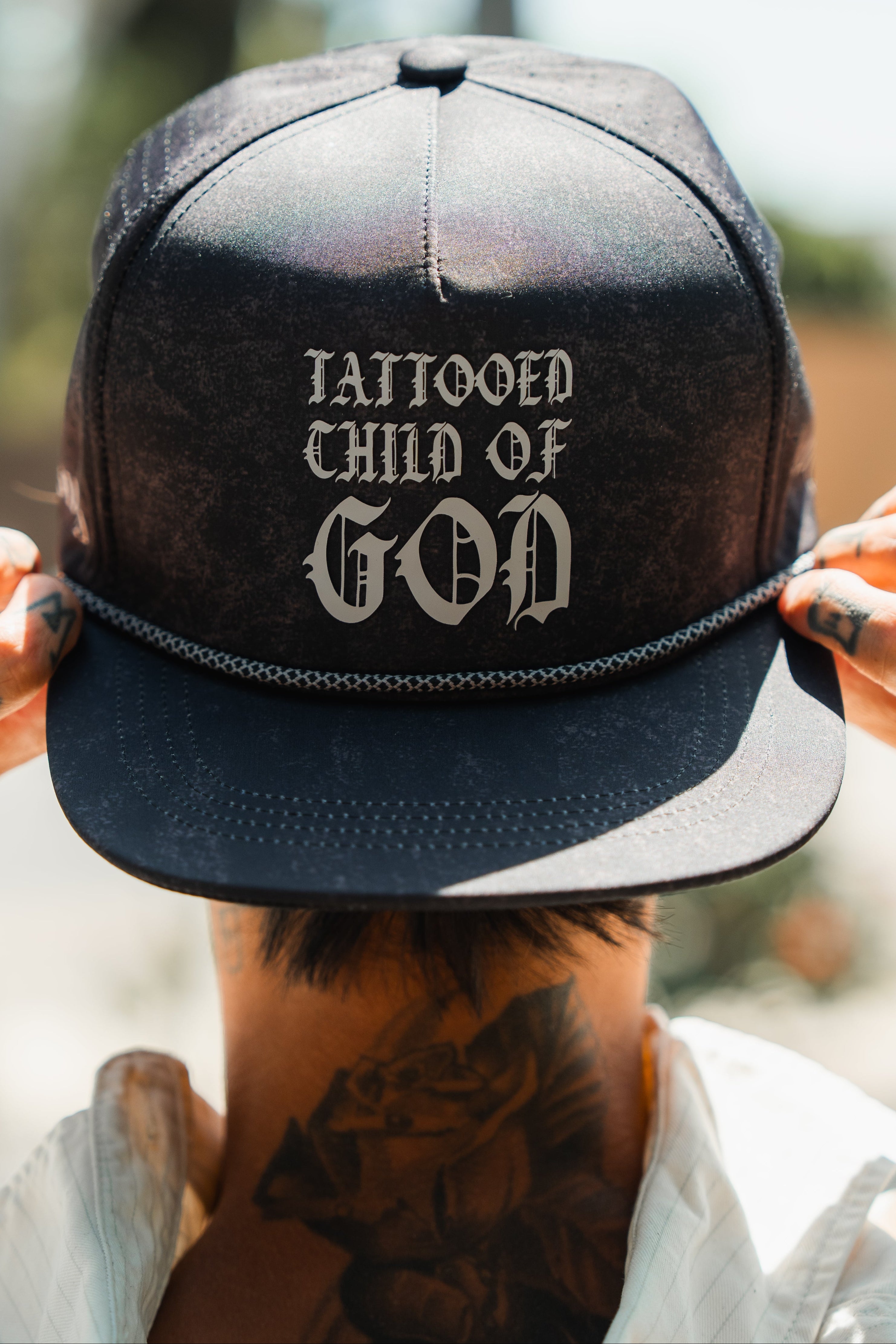 Tattooed Child of God Mineral Wash PVC Snapback