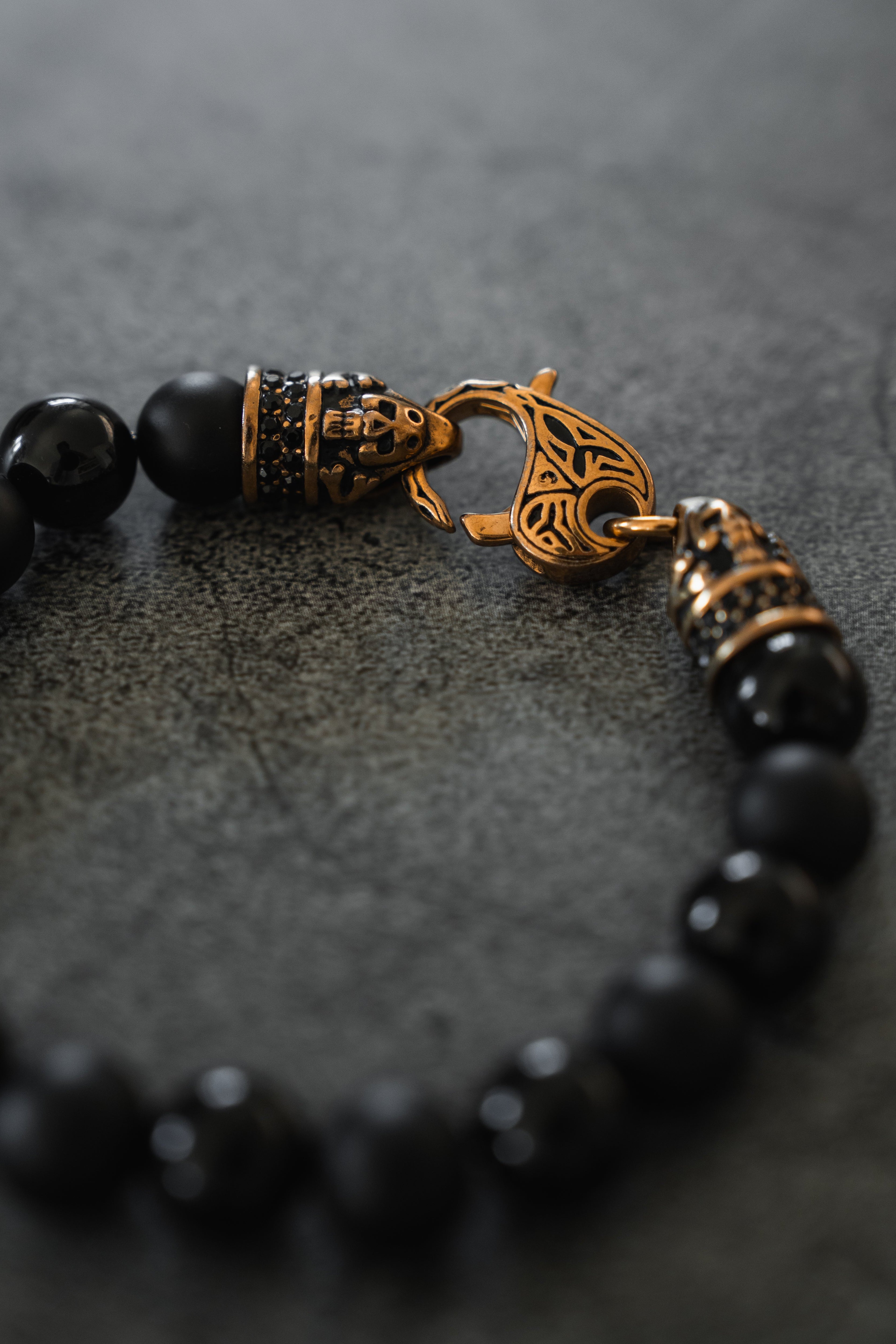 Black Pearl Monarch GOLD Ed. Gemstone Bracelet