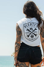 Load image into Gallery viewer, Pirate&#39;s Life Women&#39;s White Crop Tank