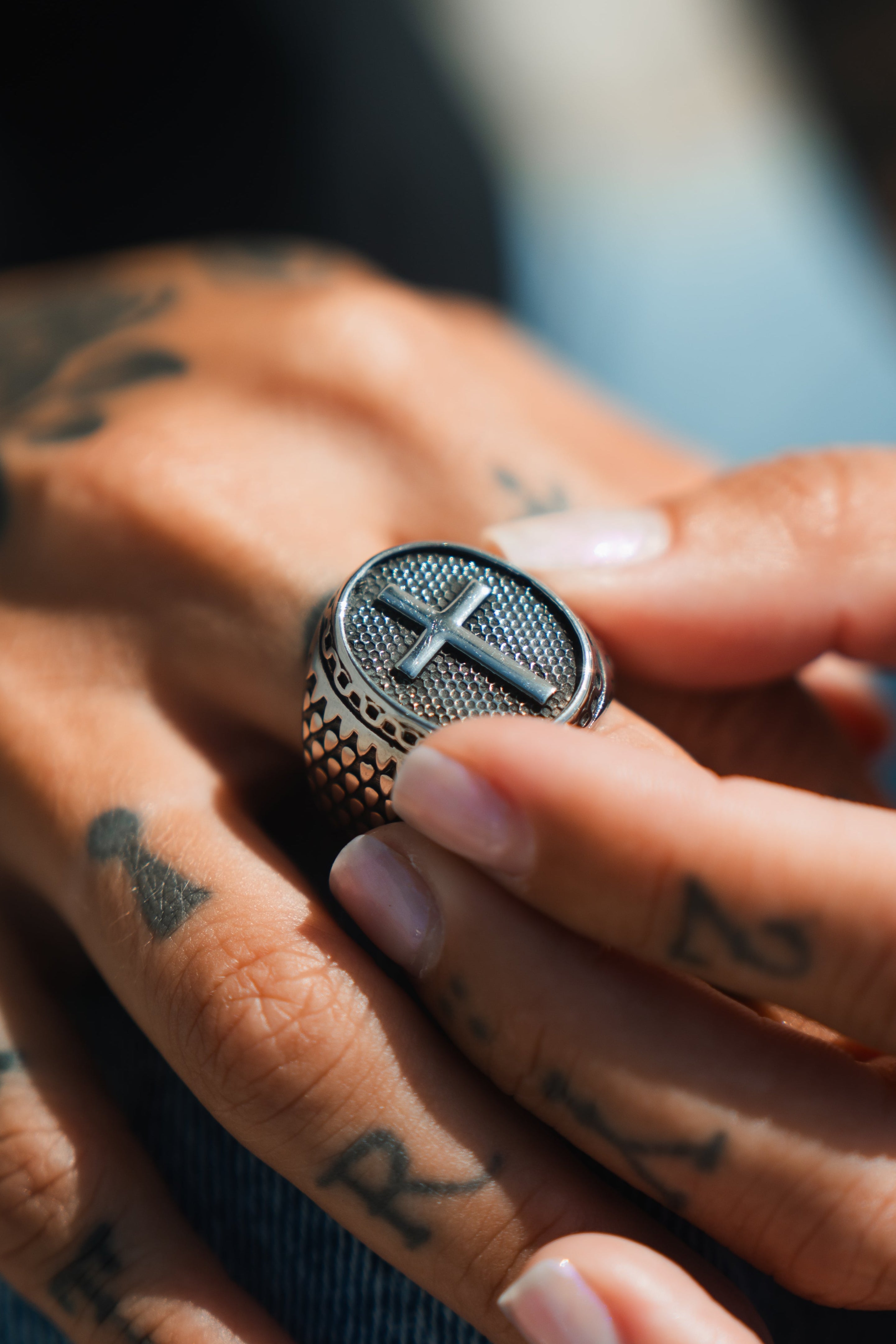 Risen Savior Ring- Stainless Steel Cross Ring