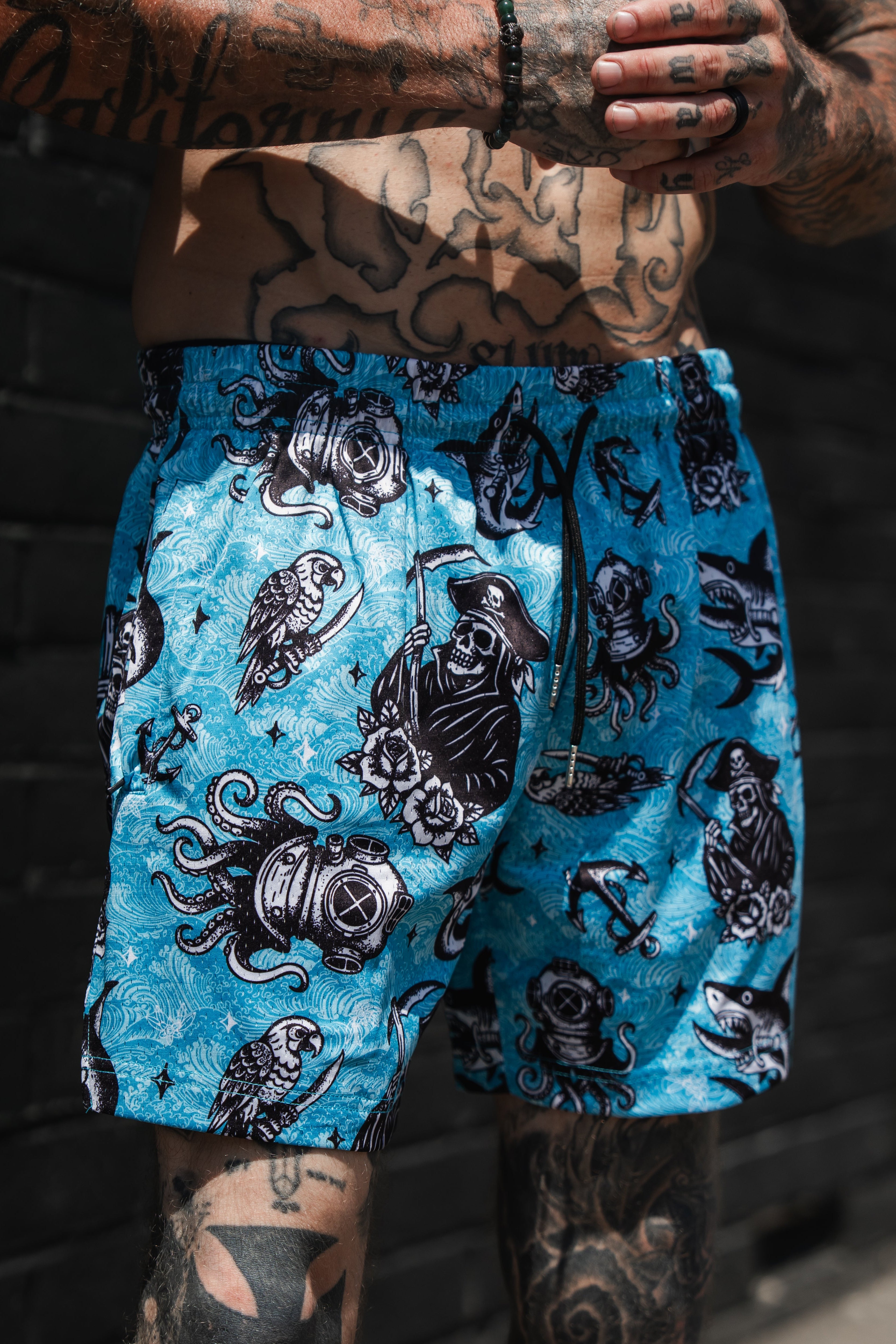 Premium Mesh Shorts | 5.5"- The Sea Swallows the Weak