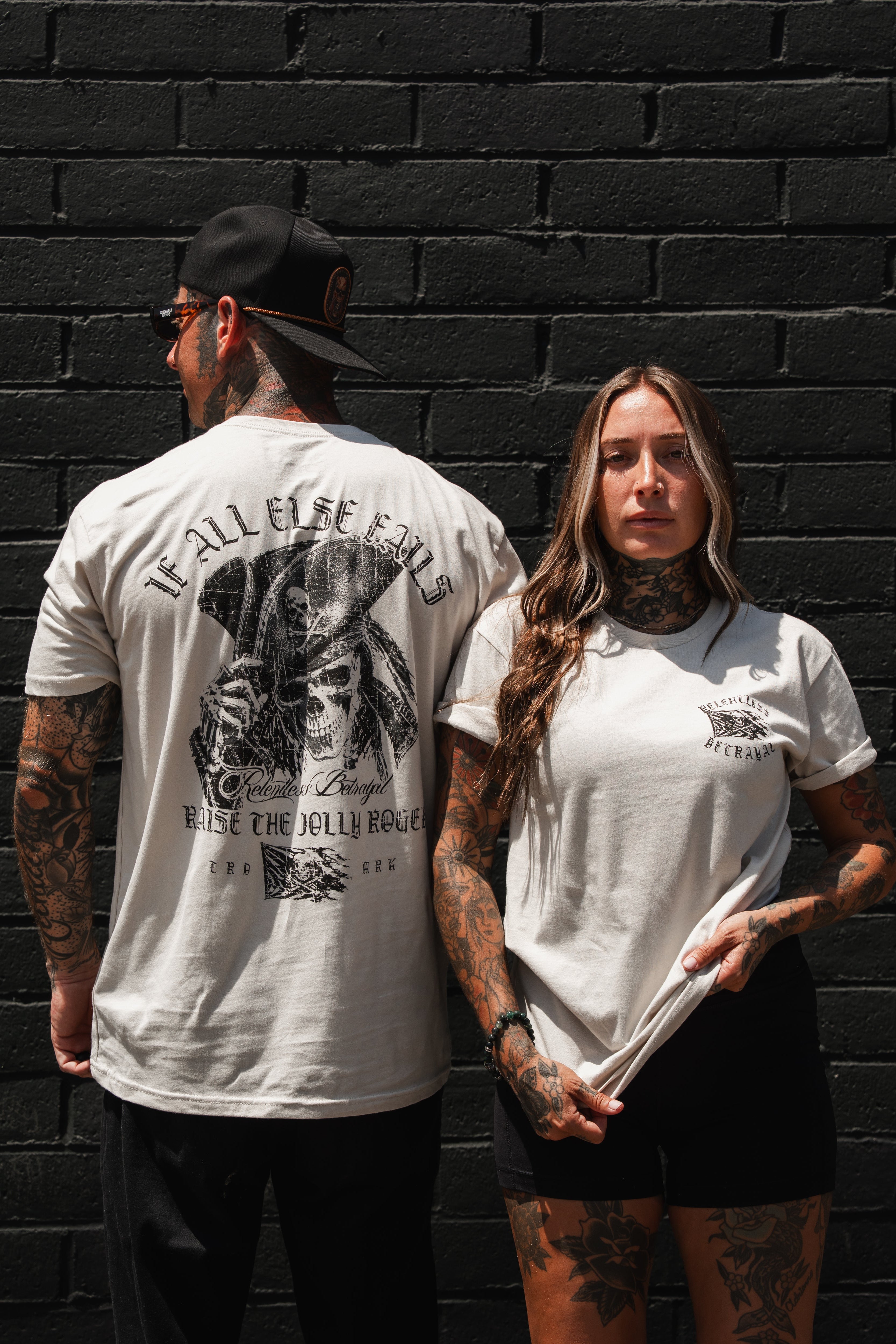 Raise the Jolly Roger Bone T-Shirt