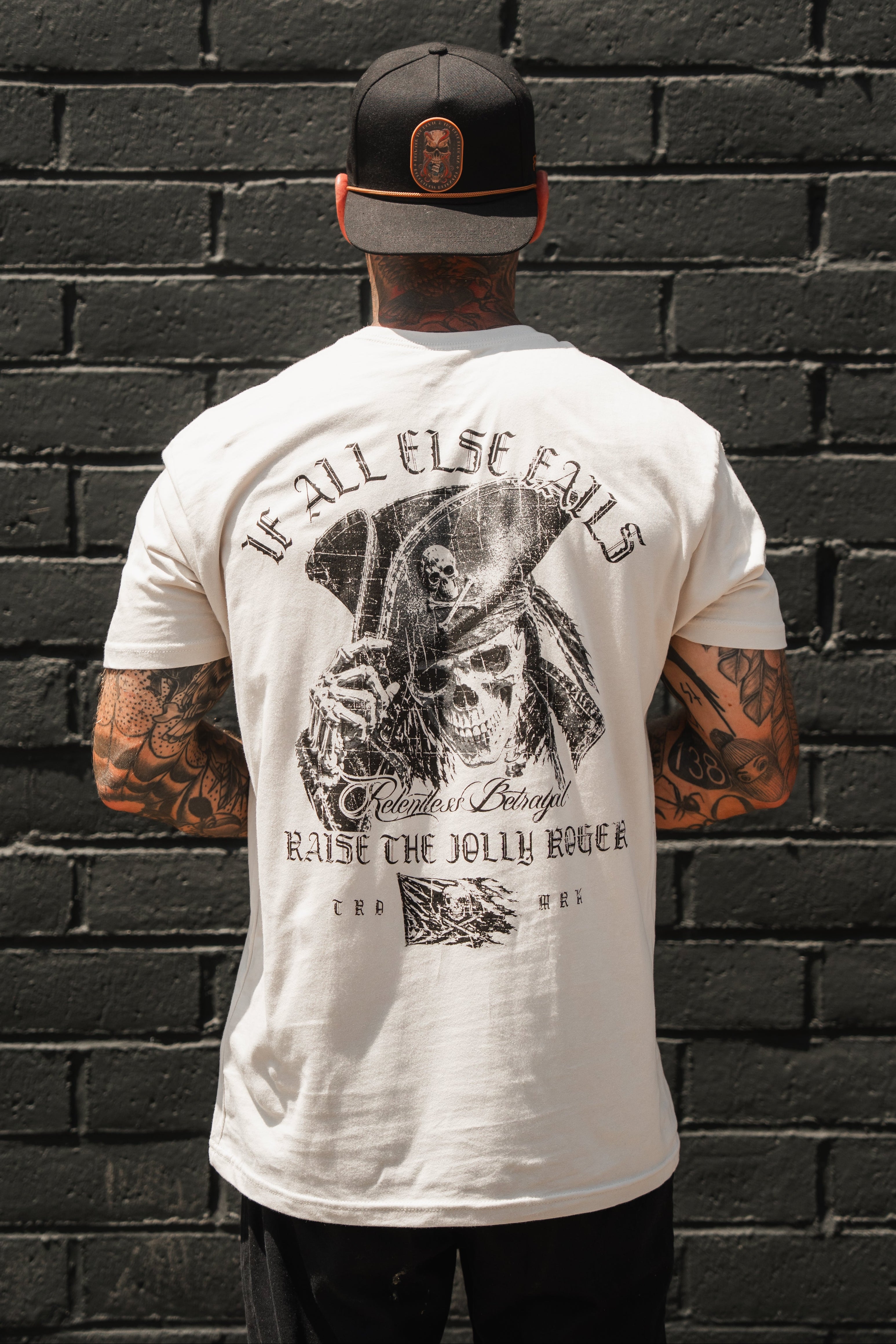 Raise the Jolly Roger Bone T-Shirt