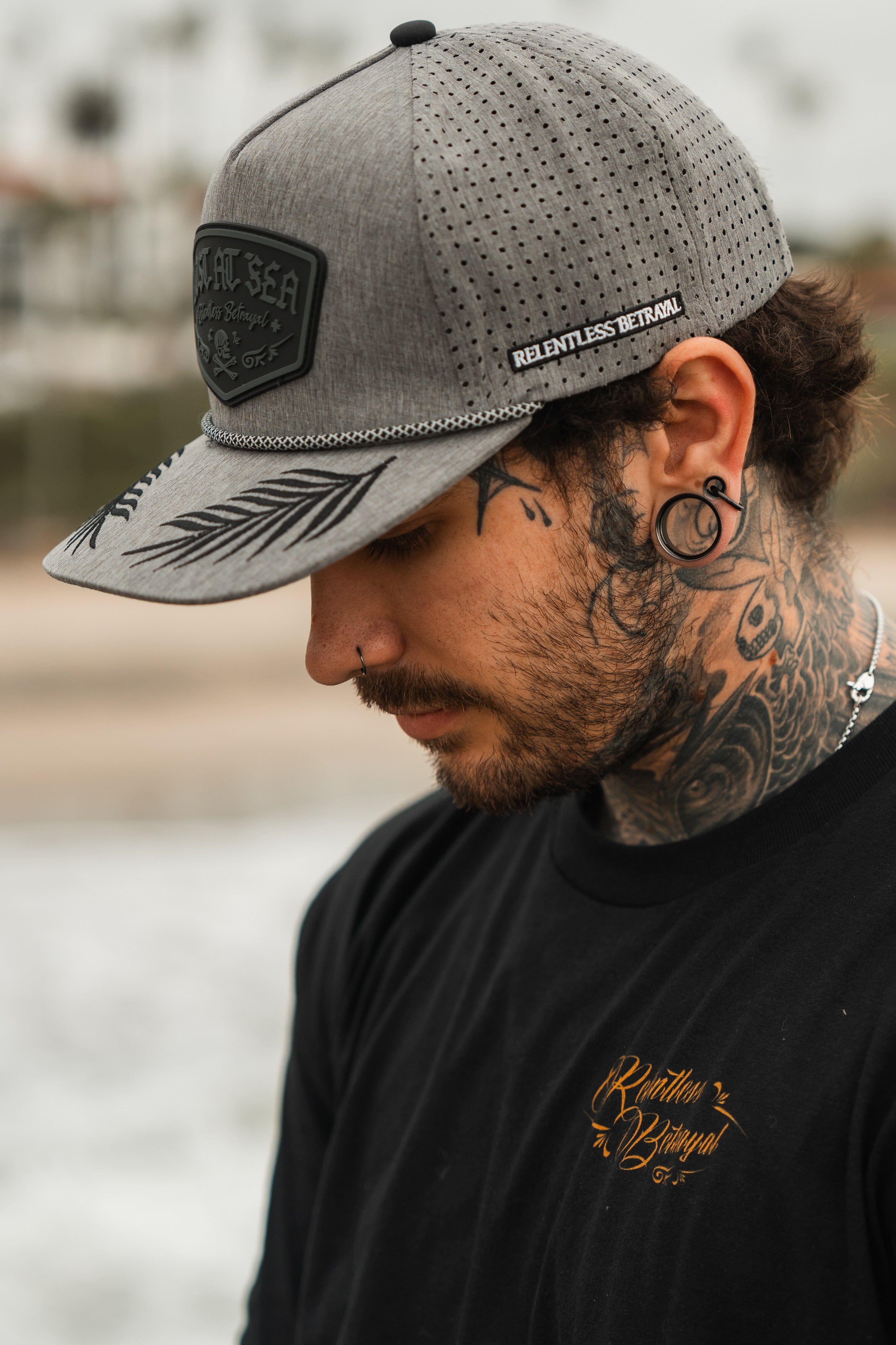 Lost At Sea Gunmetal PVC Snapback