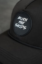 Load image into Gallery viewer, Burn The Ships Black PVC Snapback