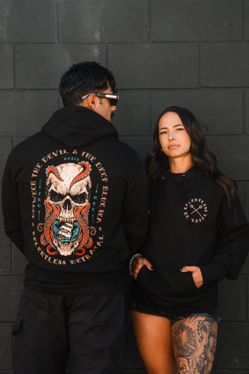 Between the Devil & The Deep Blue Sea Hoodie – Relentless Betrayal