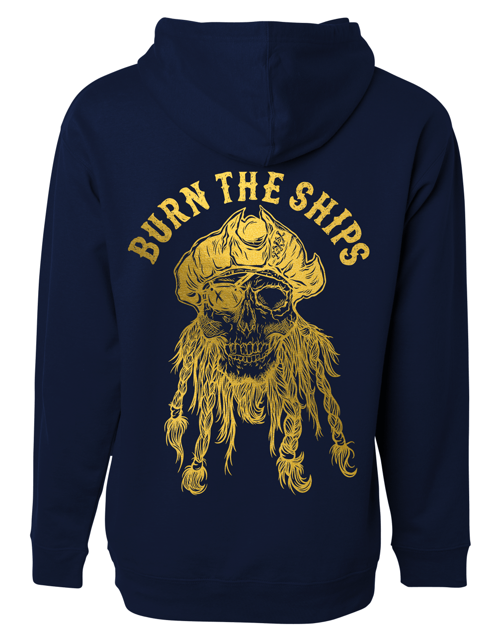 Burn The Ships Navy Gold Foil Hoodie