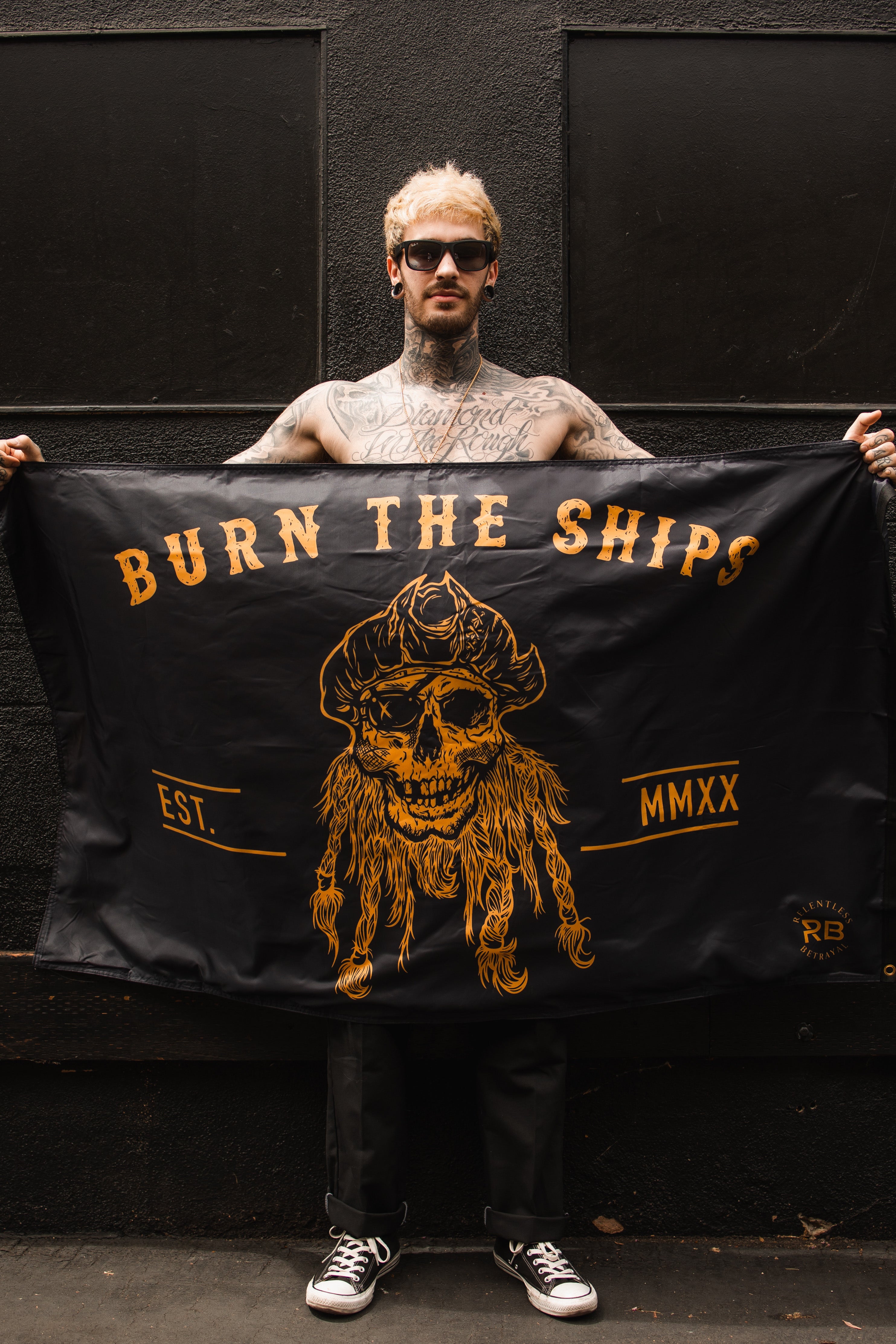 Burn The Ships BLACKOUT Double-sided Flag