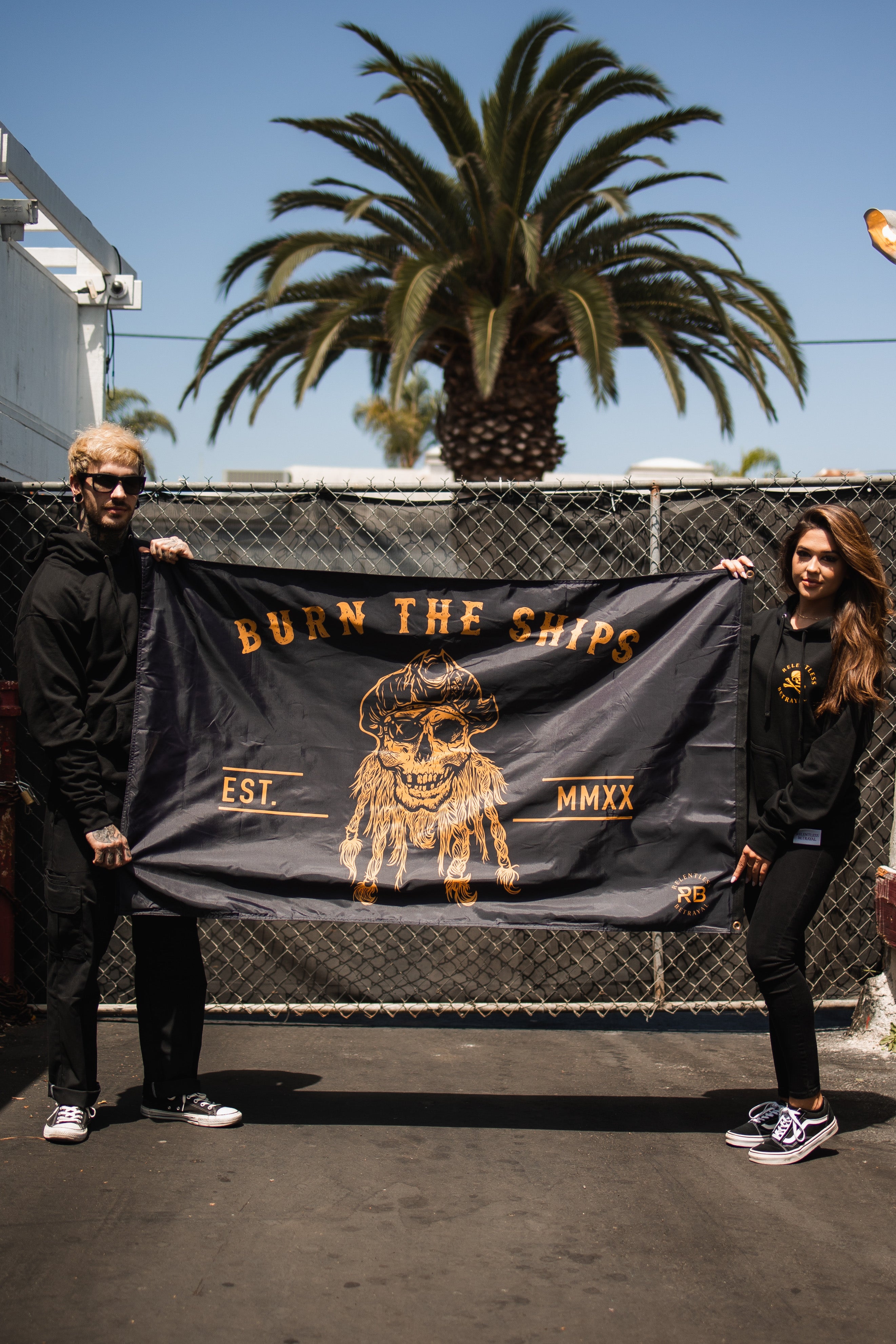 Burn The Ships BLACKOUT Double-sided Flag
