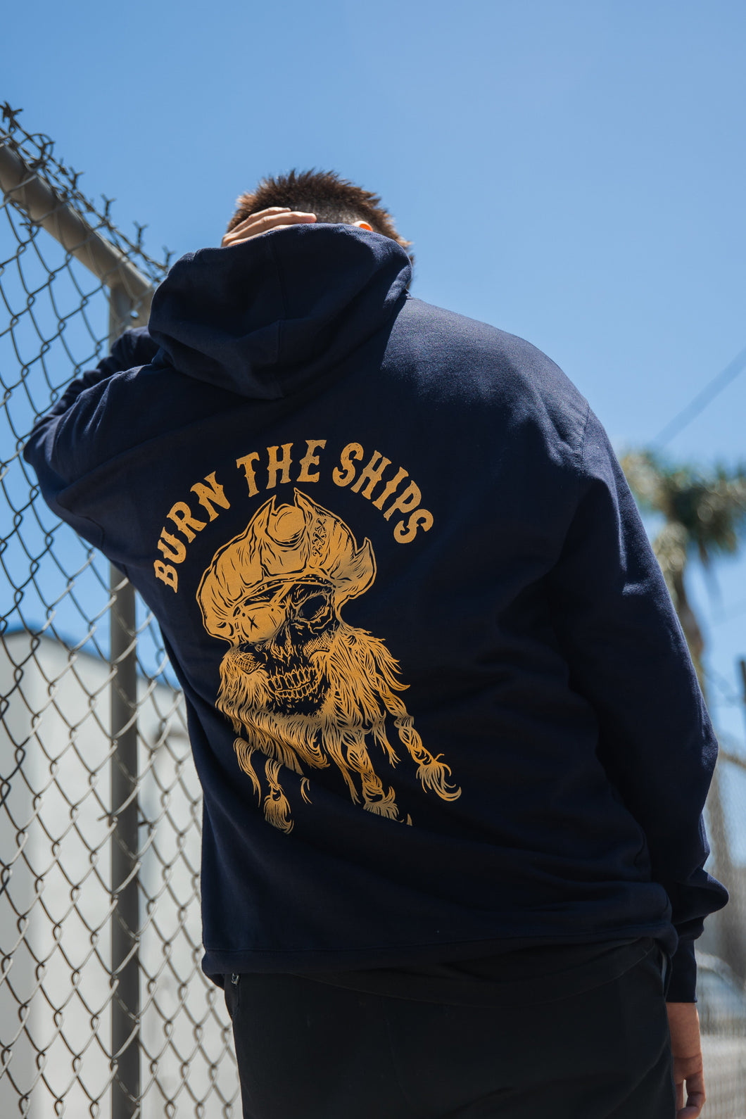 Burn The Ships Navy Gold Foil Hoodie