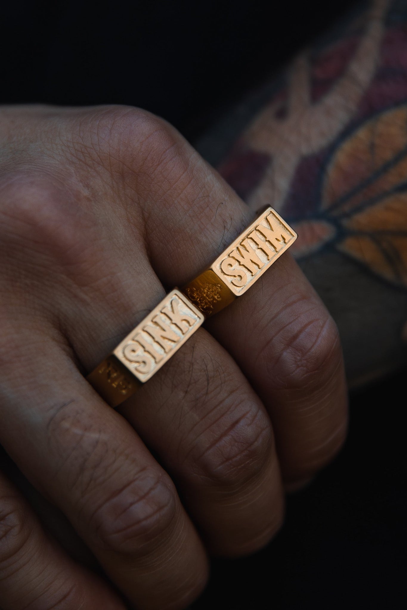 Blackout Sink Or Swim Stainless Steel Rings | Set Of 2 | By Relentless ...