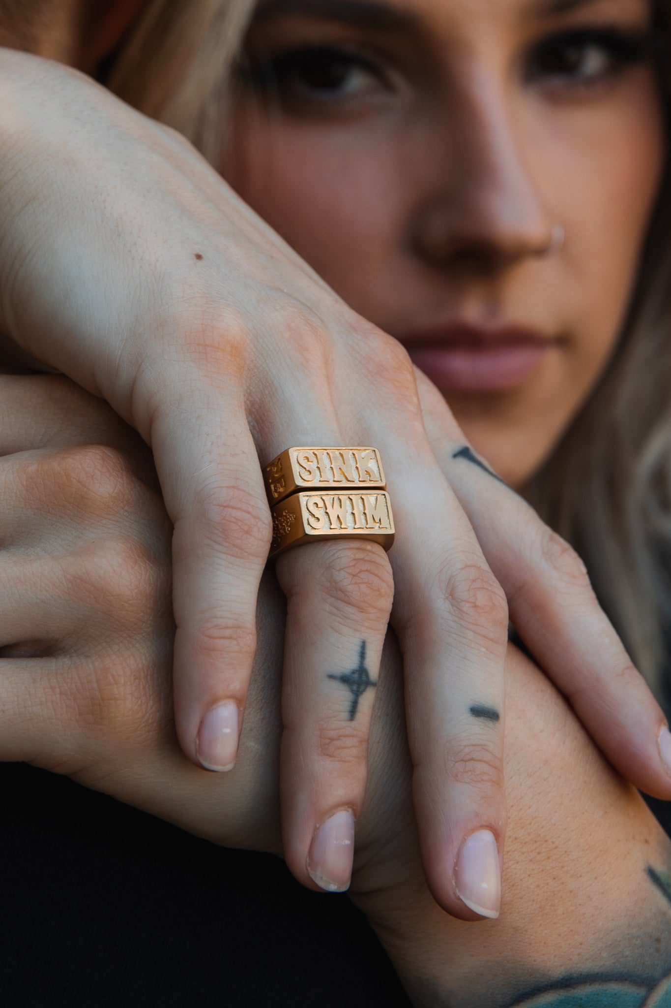 Blackout Sink Or Swim Stainless Steel Rings | Set Of 2 | By Relentless ...