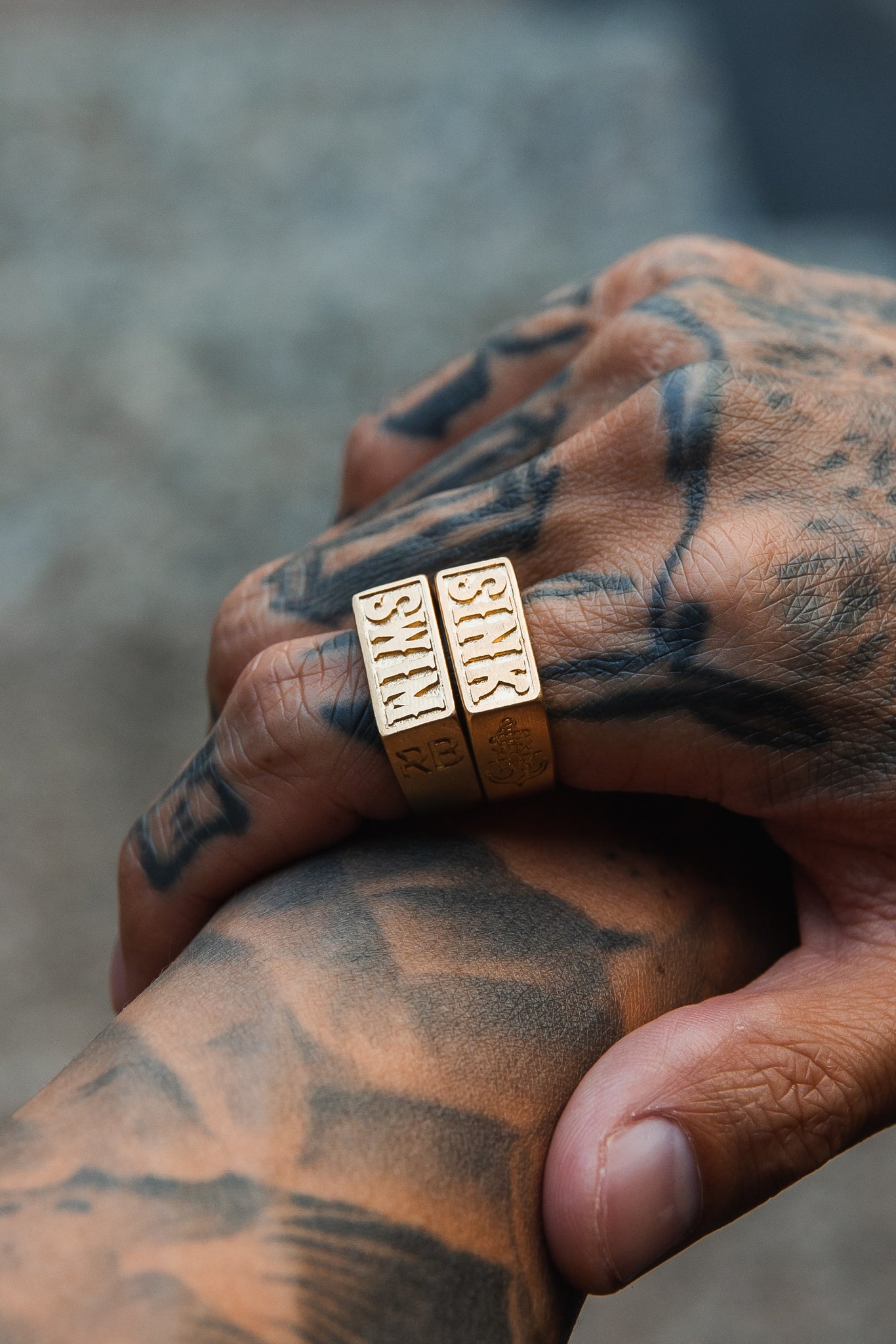 Blackout Sink Or Swim Stainless Steel Rings | Set Of 2 | By Relentless ...