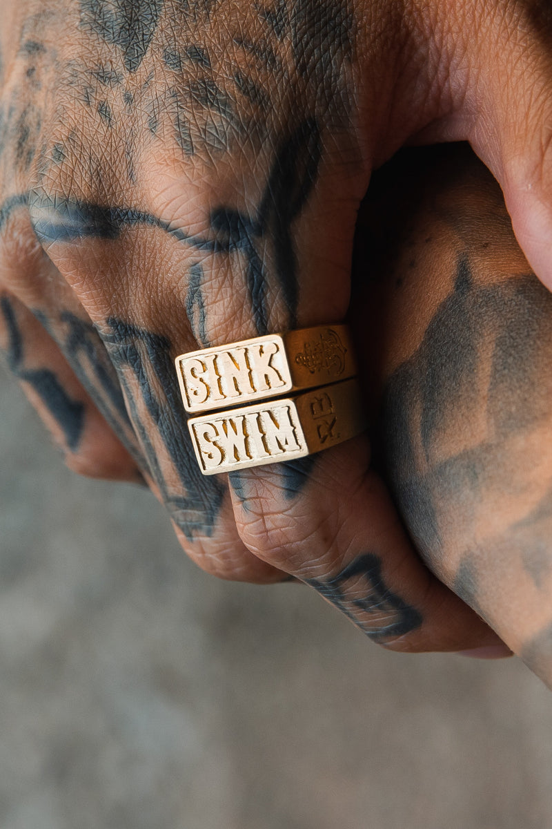 Blackout Sink Or Swim Stainless Steel Rings | Set Of 2 | By Relentless ...