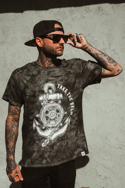 Take The Helm Black Tie Dye T-Shirt – Relentless Betrayal