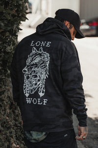 Lone Wolf Black Camo Hoodie
