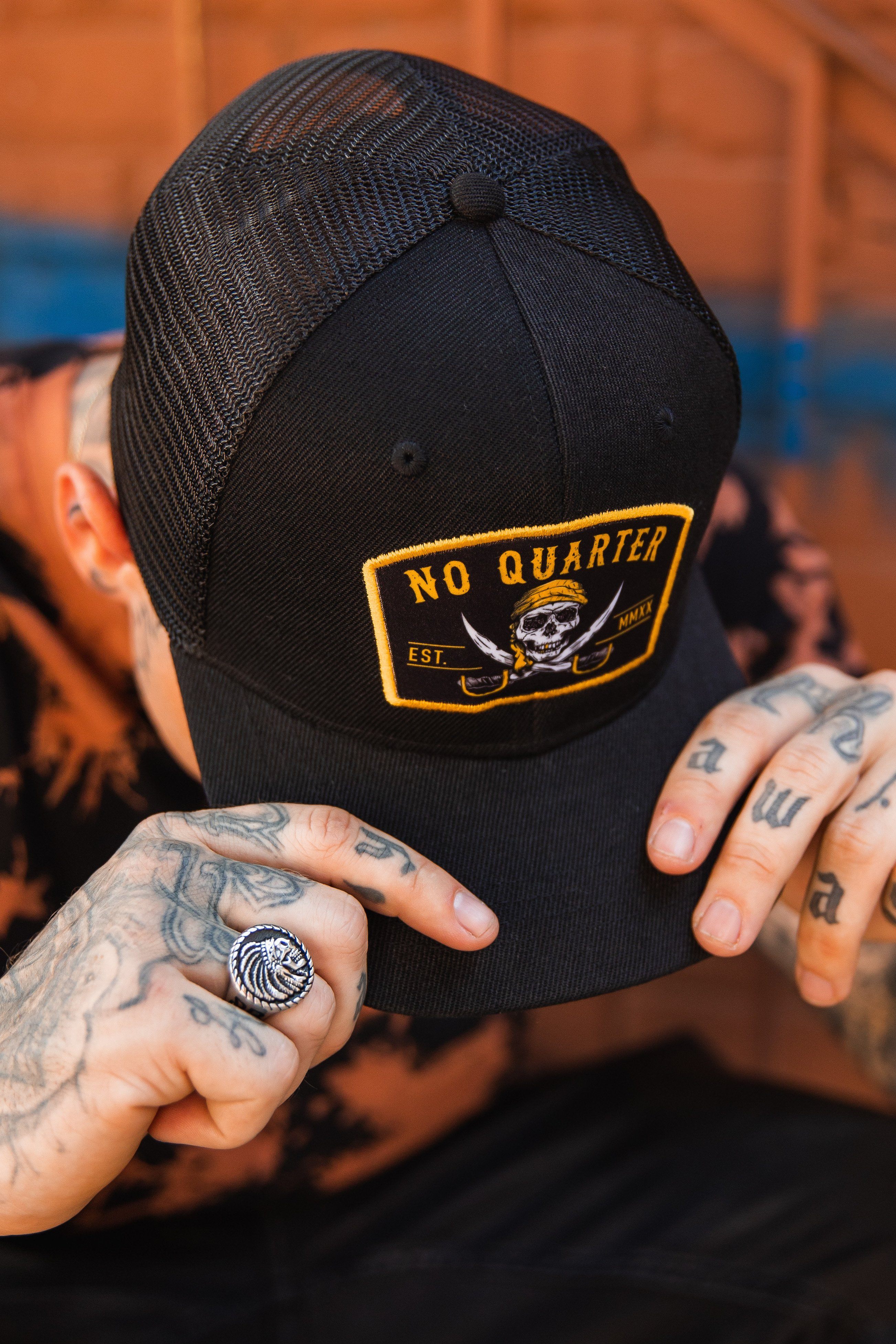 No Quarter Black "Trucker" Snapback