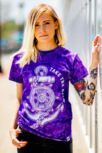 Take The Helm Purple Tie Dye T-Shirt