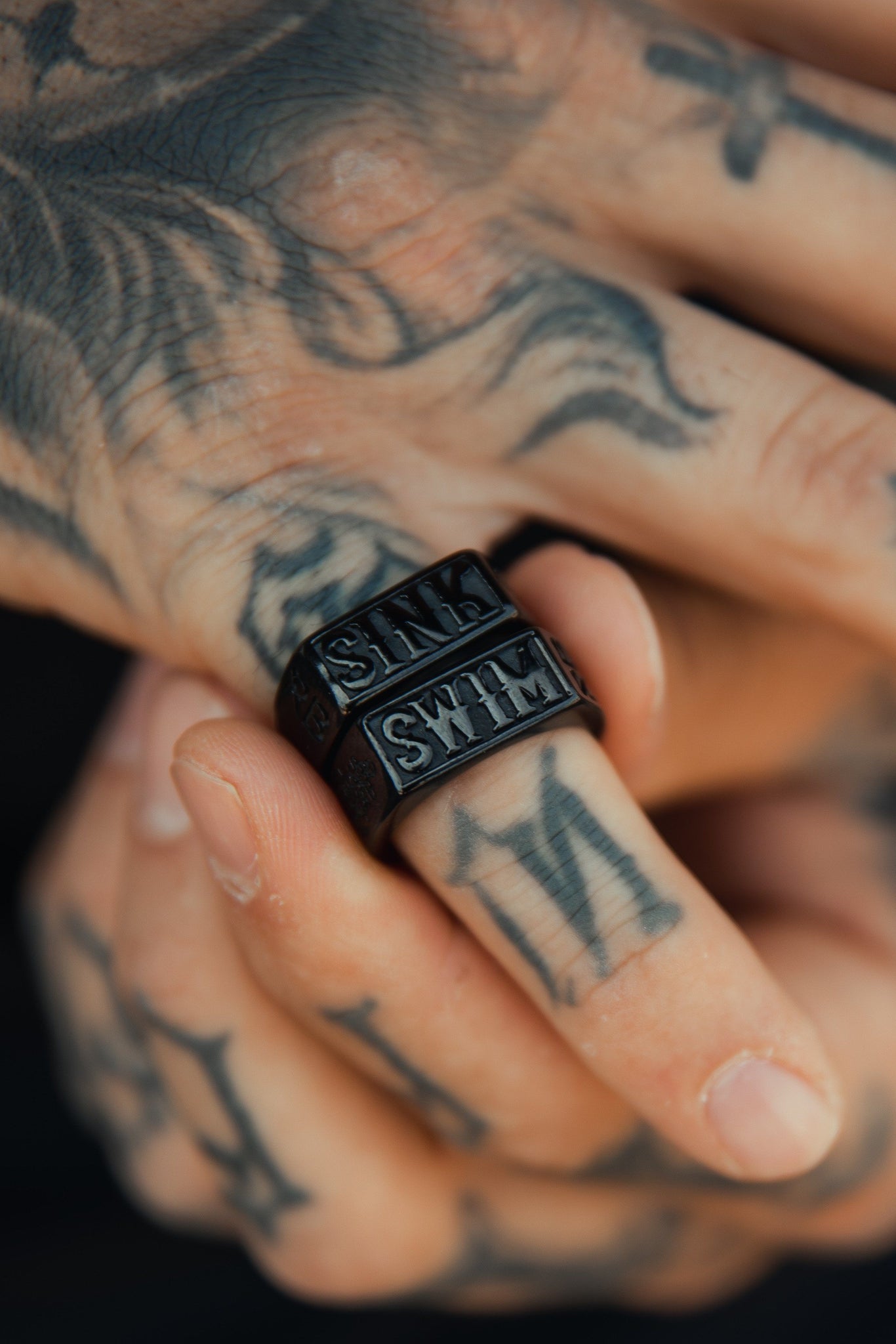 Blackout Sink Or Swim Stainless Steel Rings | Set Of 2 | By Relentless ...