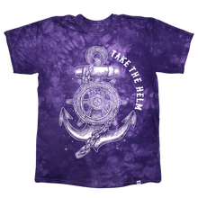 Load image into Gallery viewer, Take The Helm Purple Tie Dye T-Shirt