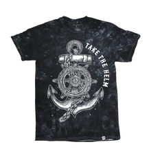 Load image into Gallery viewer, Take The Helm Black Tie Dye T-Shirt